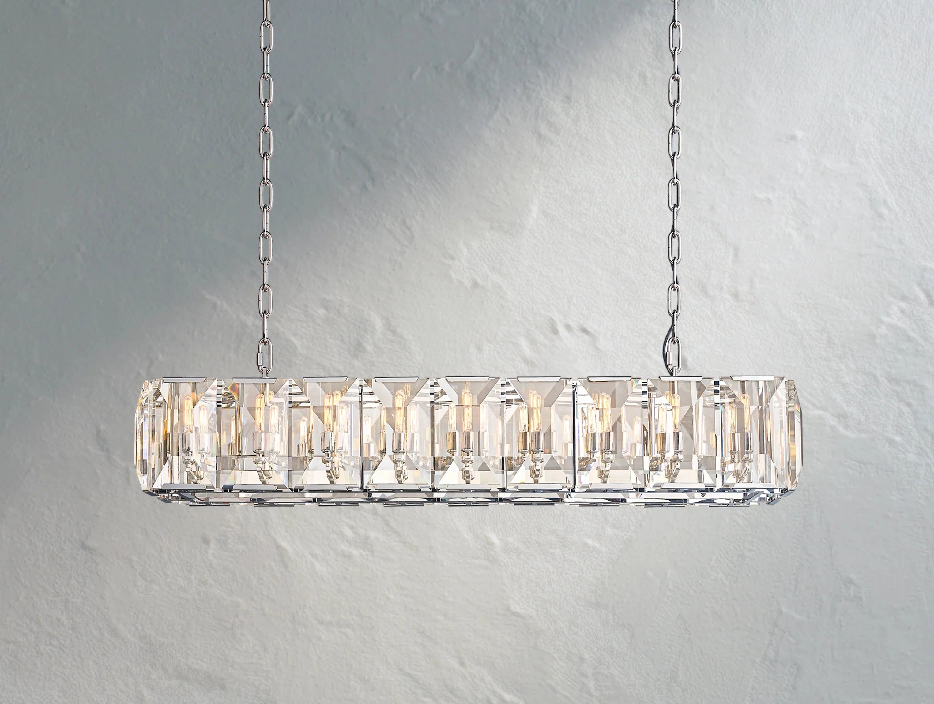 Valonne Crystal Rectangular Chandelier ZELNO LIGHTING