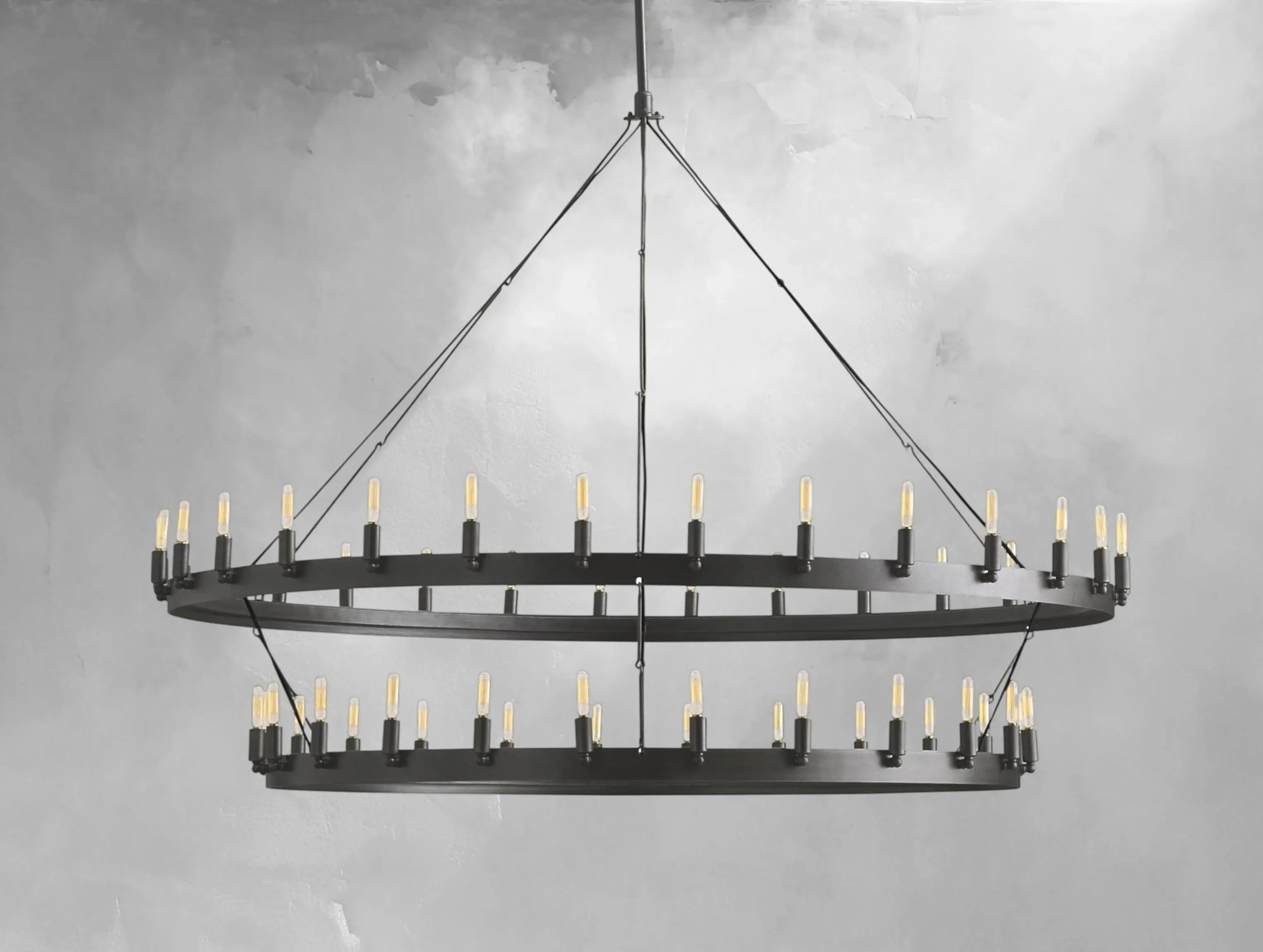 ForgeLine Vintage Filament Two-Tier Chandelier ZELNO LIGHTING