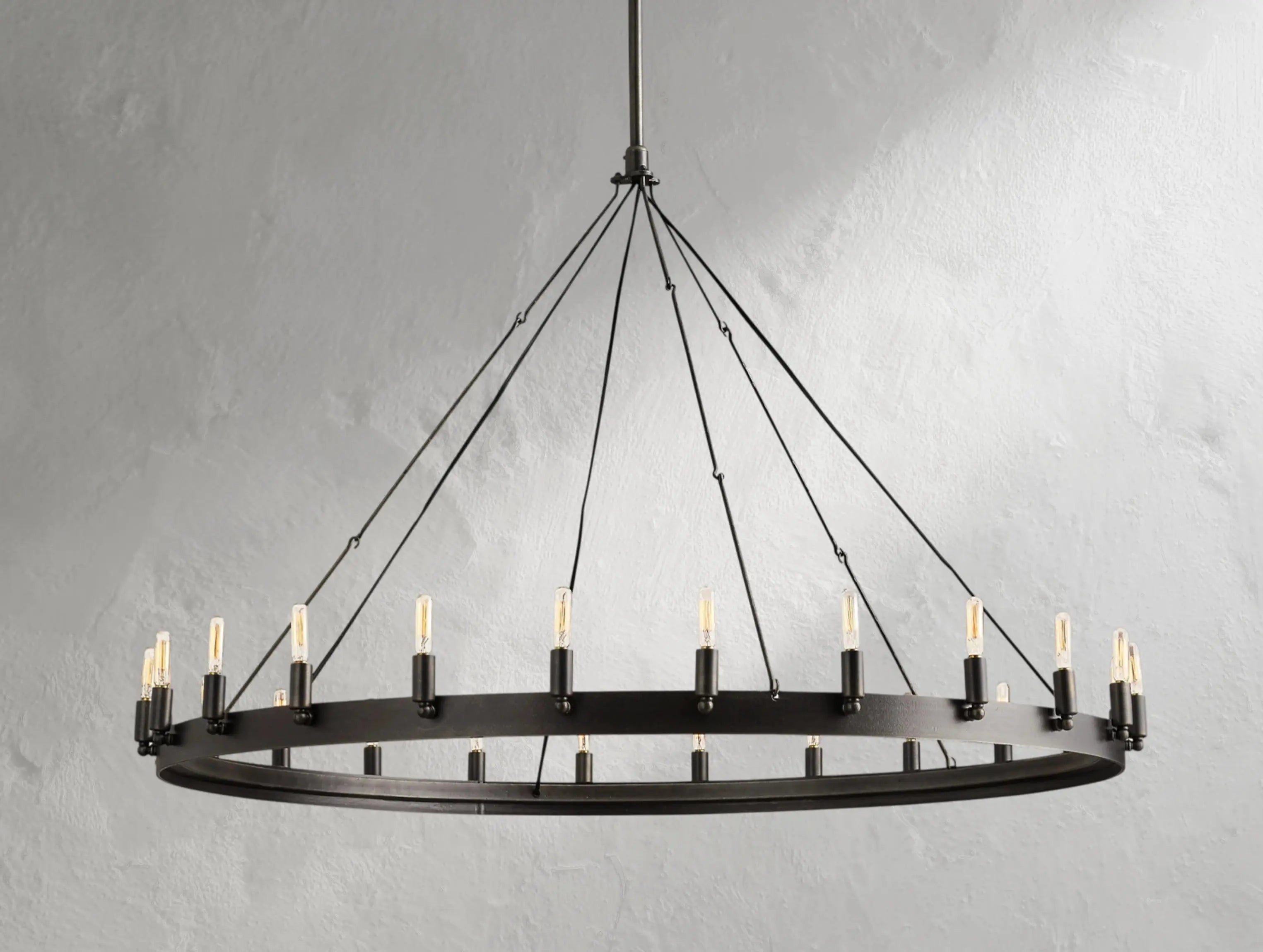 ForgeLine Vintage Filament Round Chandelier ZELNO LIGHTING