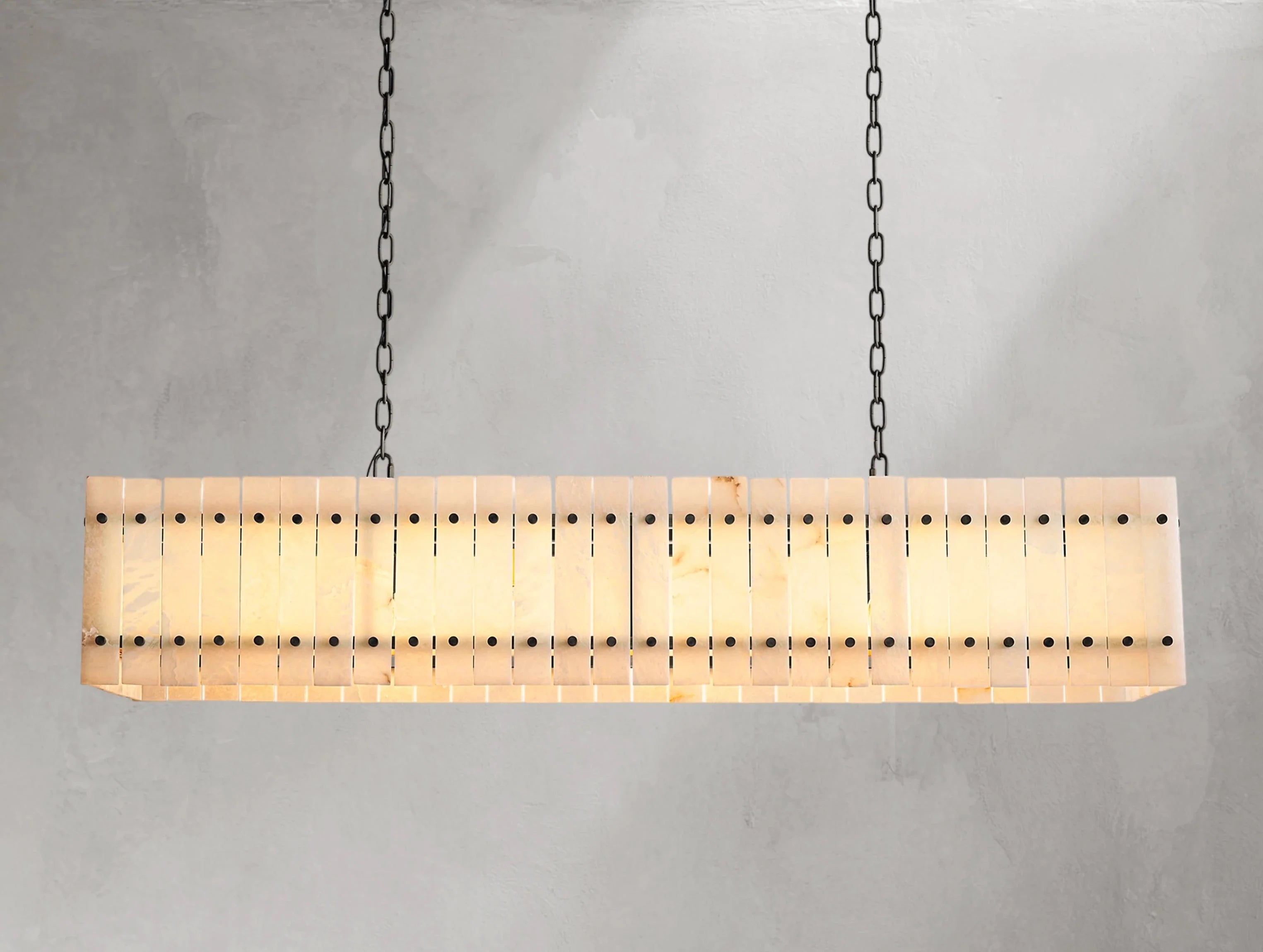 Royce Alabaster Linear Chandelier ZELNO LIGHTING
