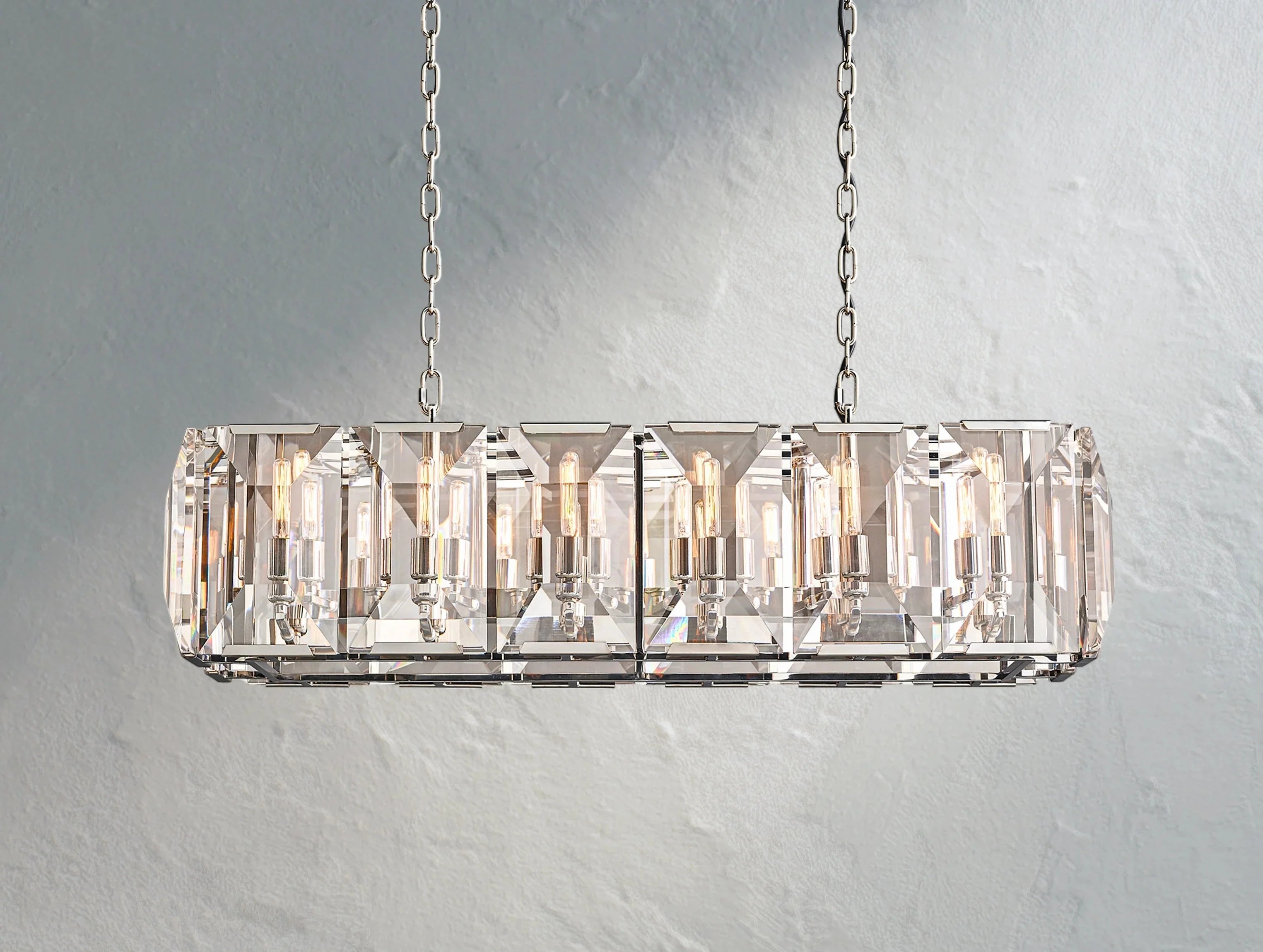 Valonne Crystal Rectangular Chandelier ZELNO LIGHTING