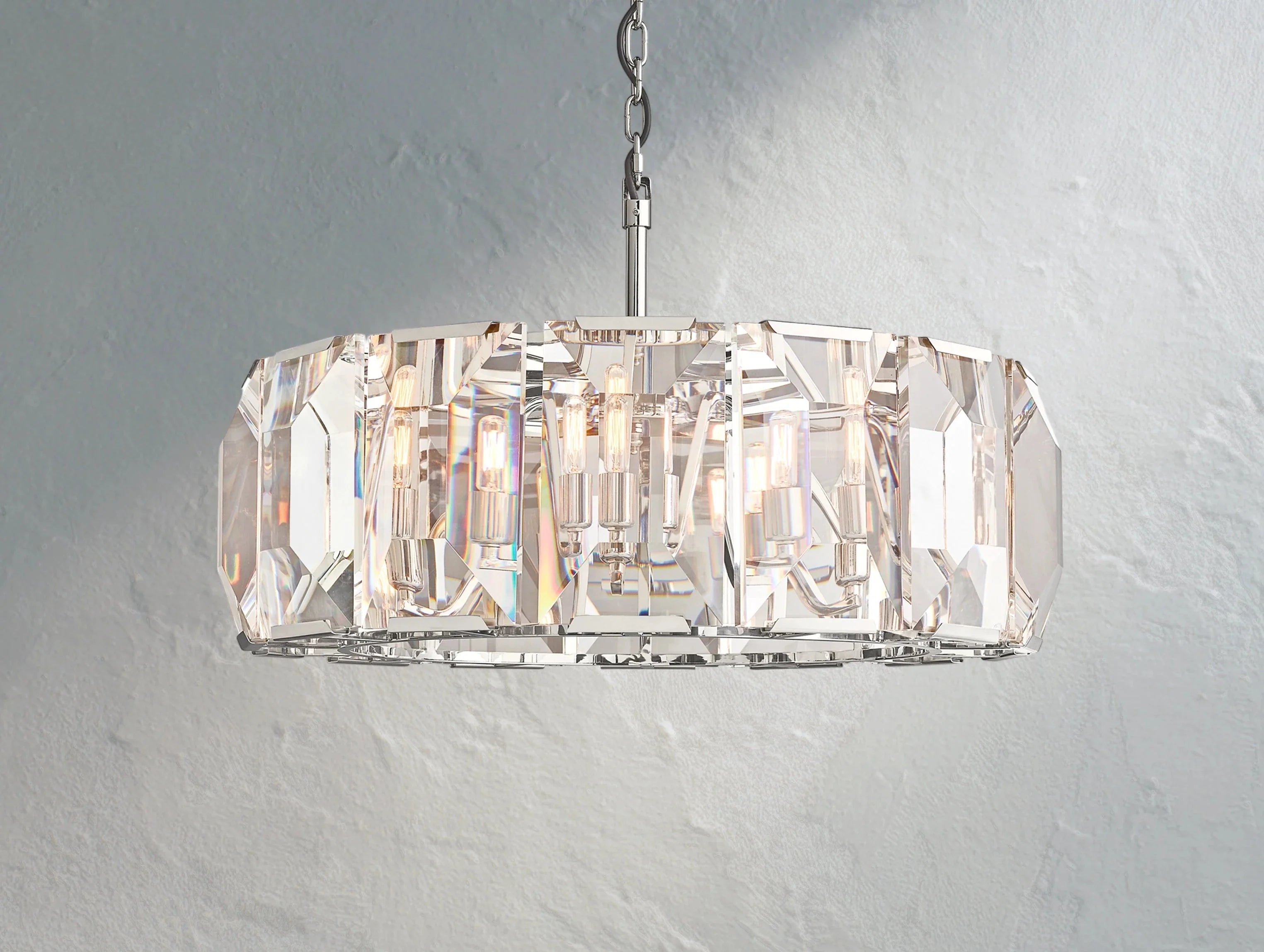 Valonne Crystal Round Chandelier ZELNO LIGHTING