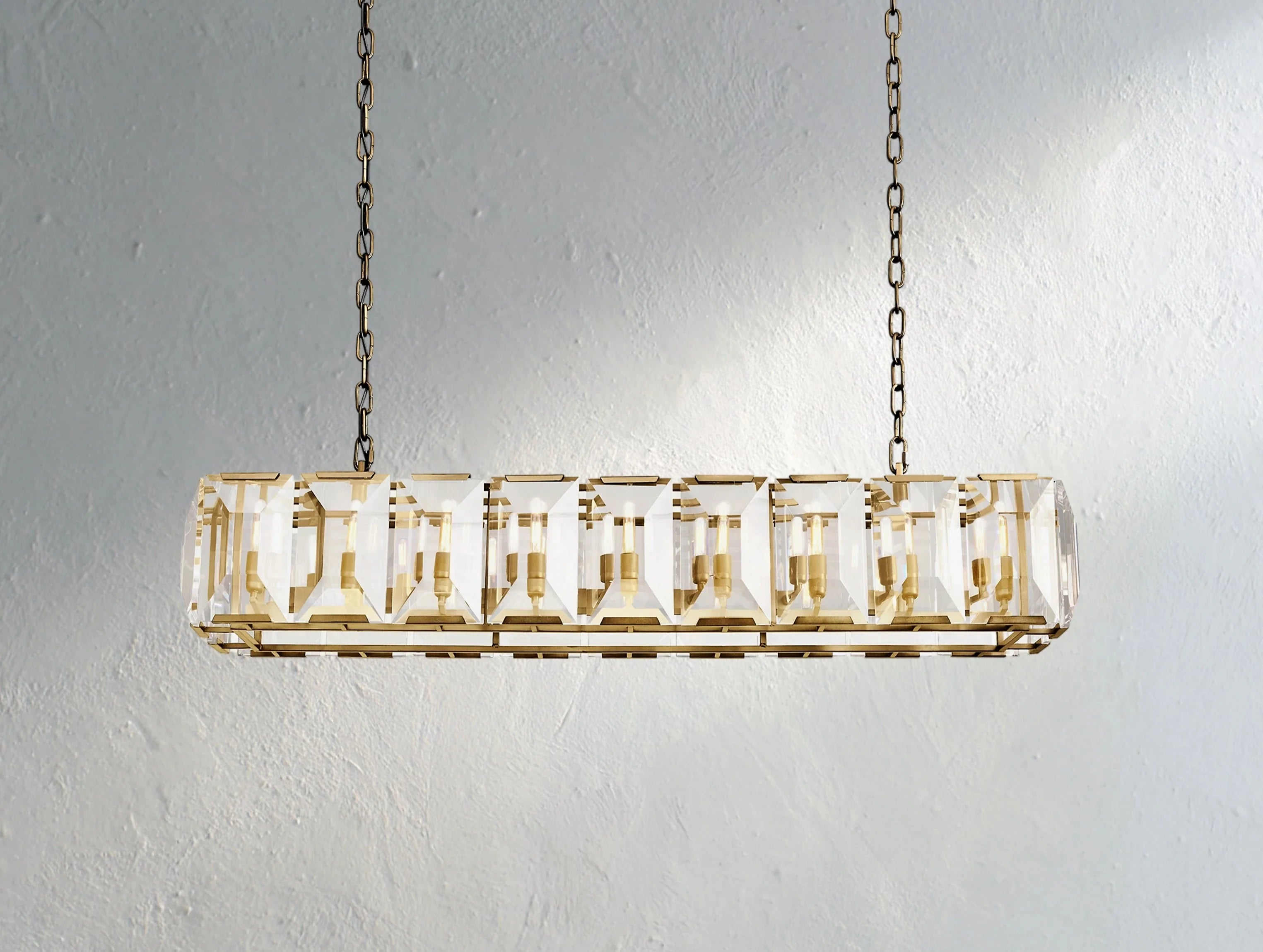 Valonne Crystal Rectangular Chandelier ZELNO LIGHTING