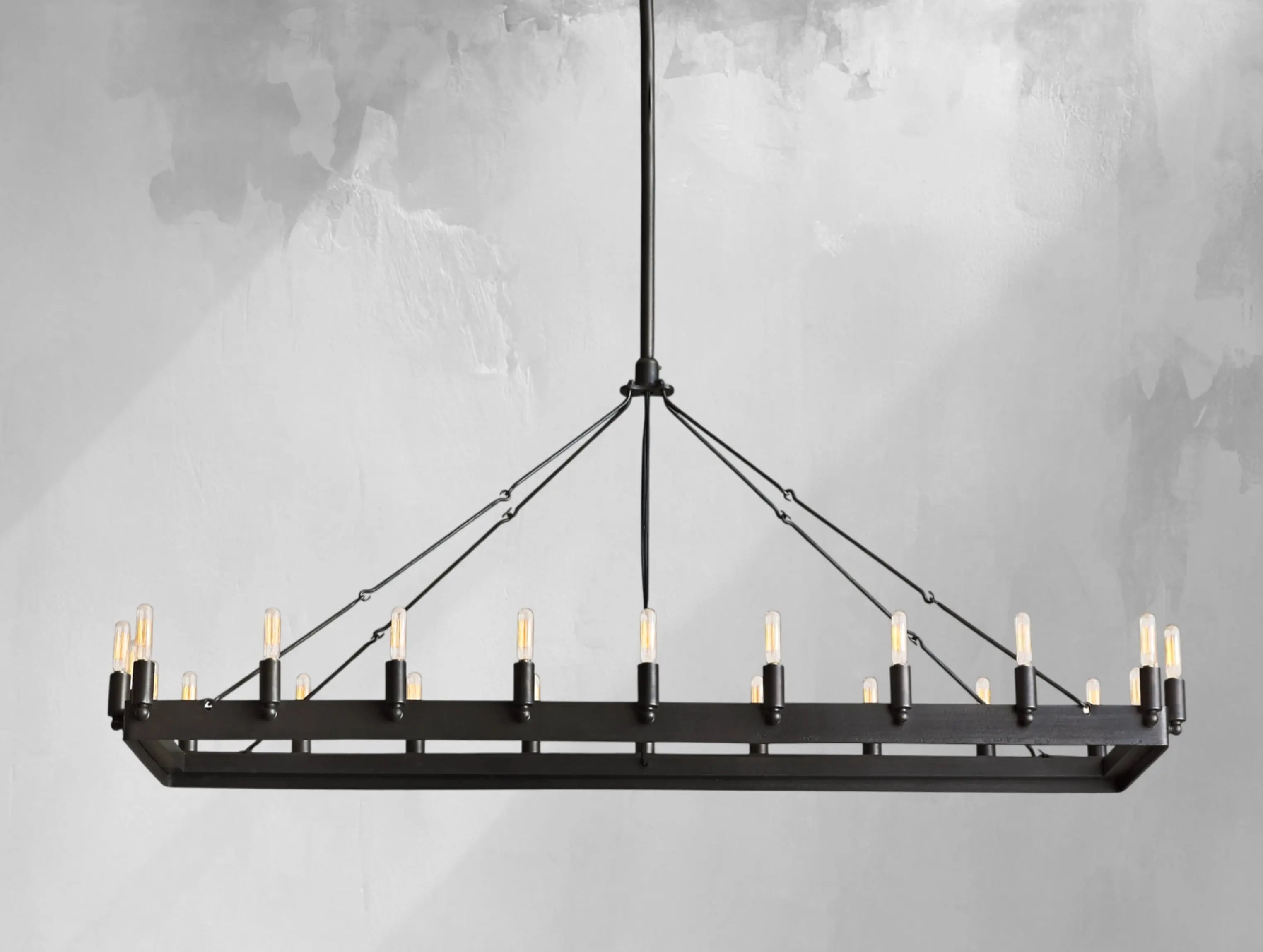 ForgeLine Vintage Filament Rectangular Chandelier ZELNO LIGHTING