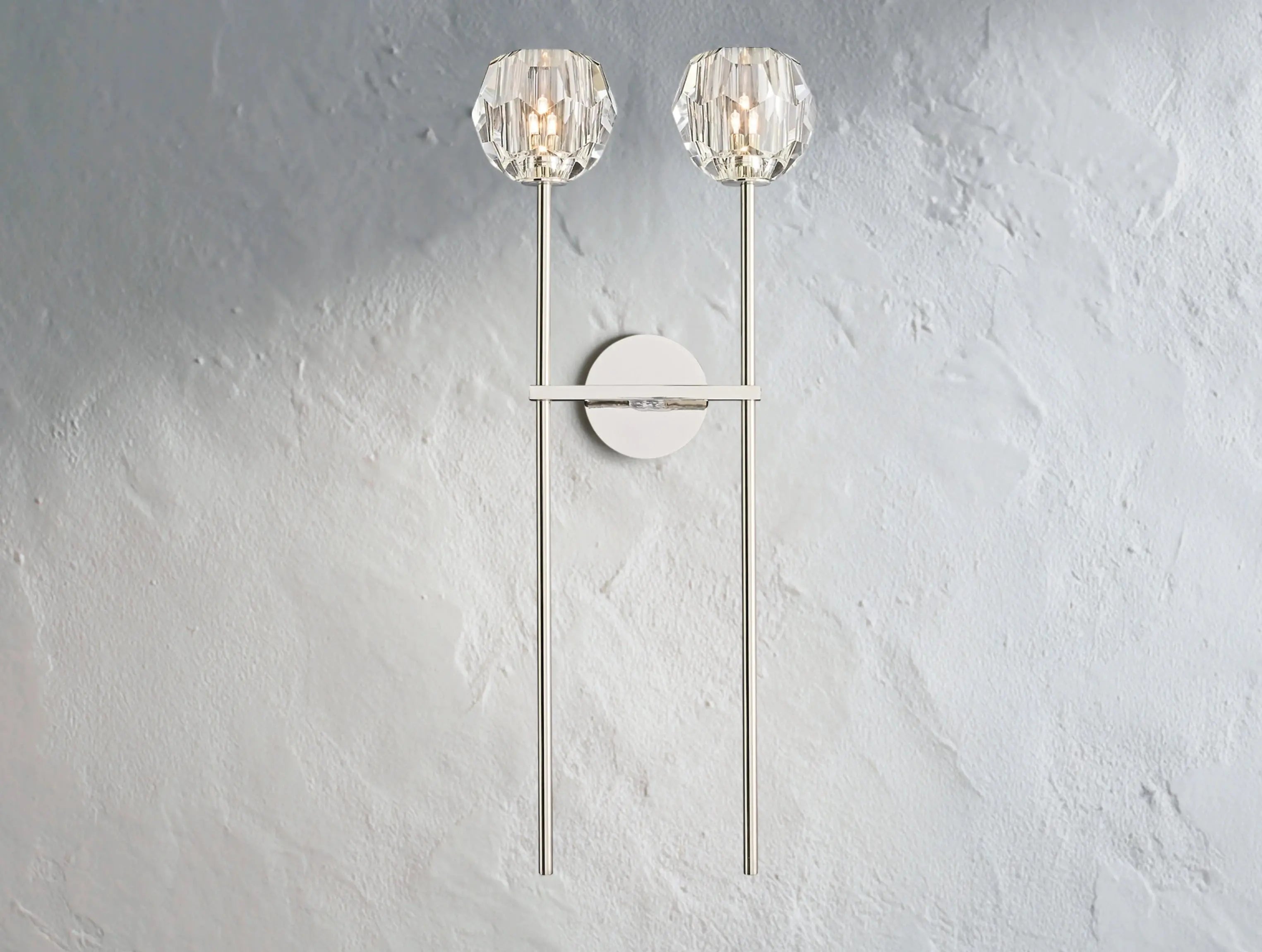 Orbital Cristal Glass Grand Double Sconce ZELNO LIGHTING