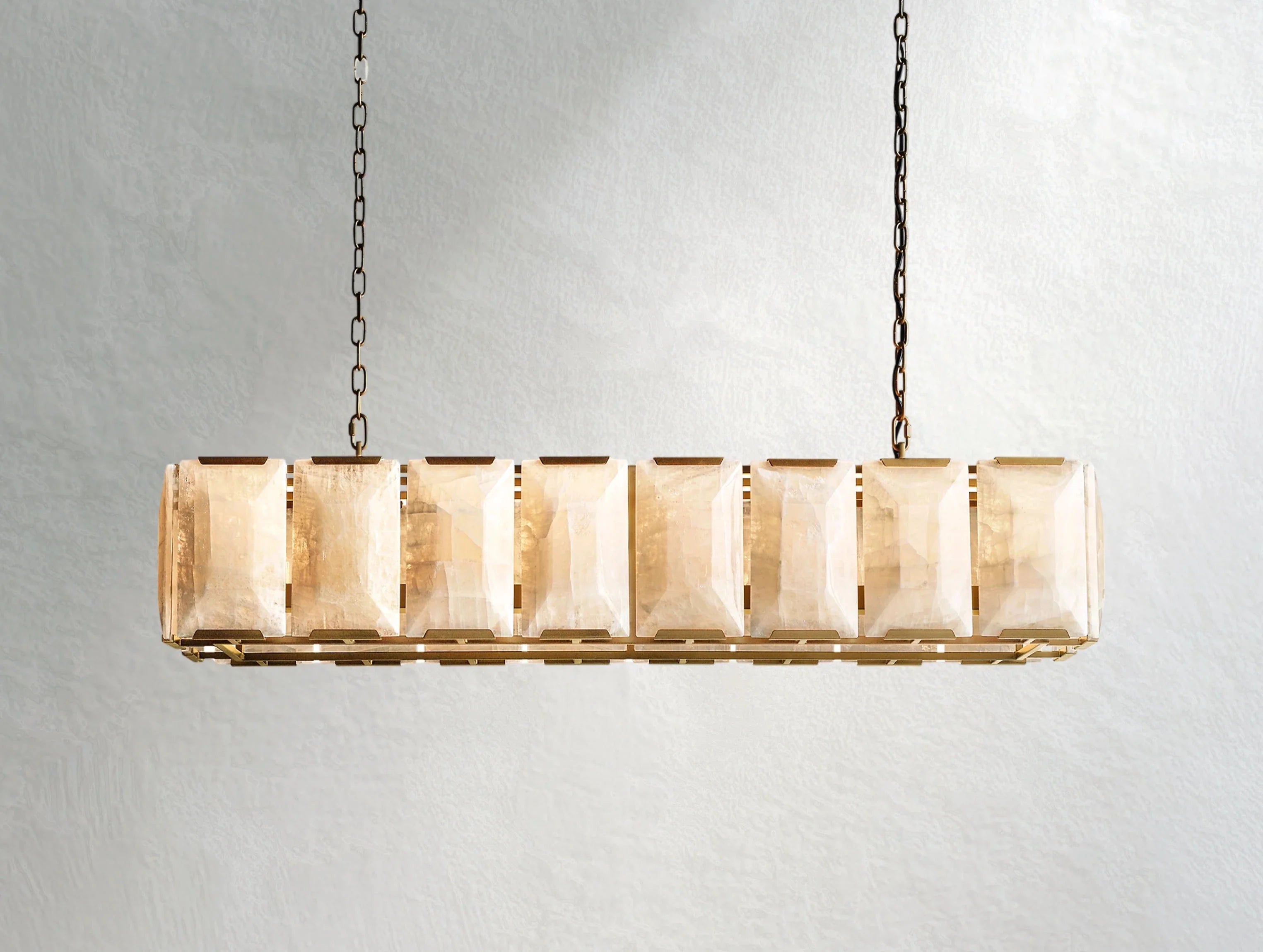 Valonne Calcite Rectangular Chandelier ZELNO LIGHTING