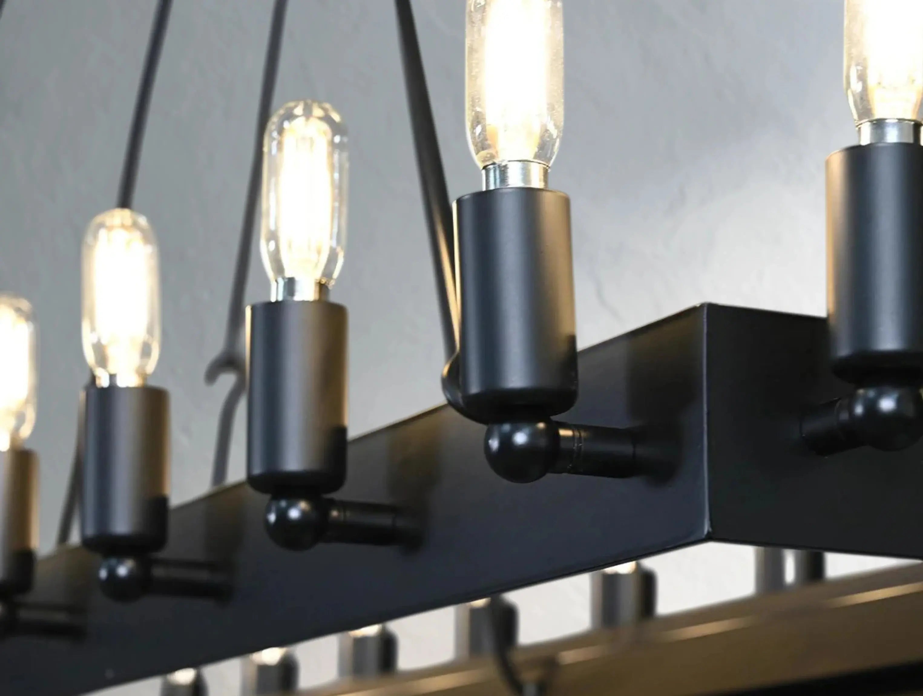 ForgeLine Vintage Filament Rectangular Chandelier ZELNO LIGHTING