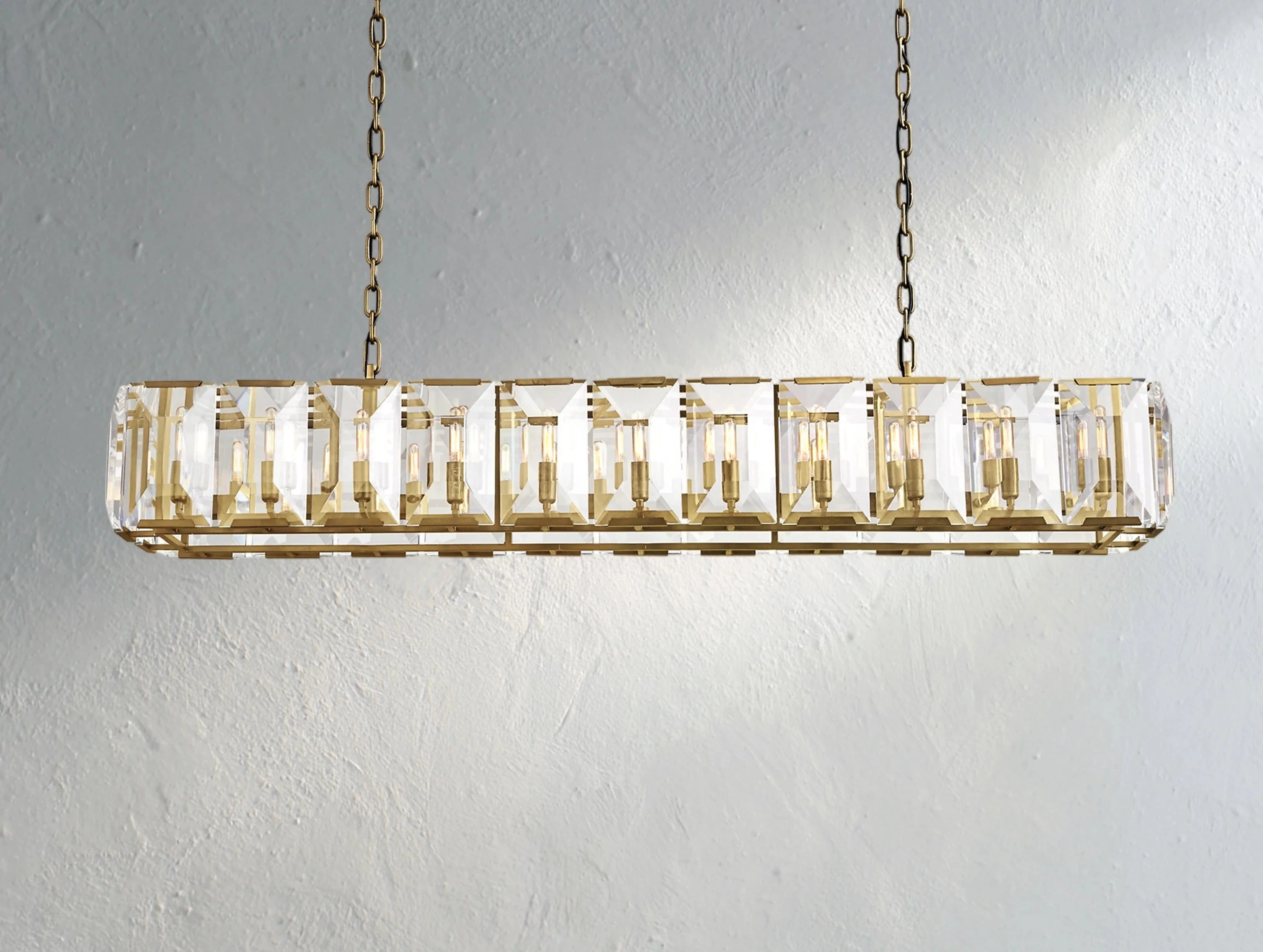 Valonne Crystal Rectangular Chandelier ZELNO LIGHTING