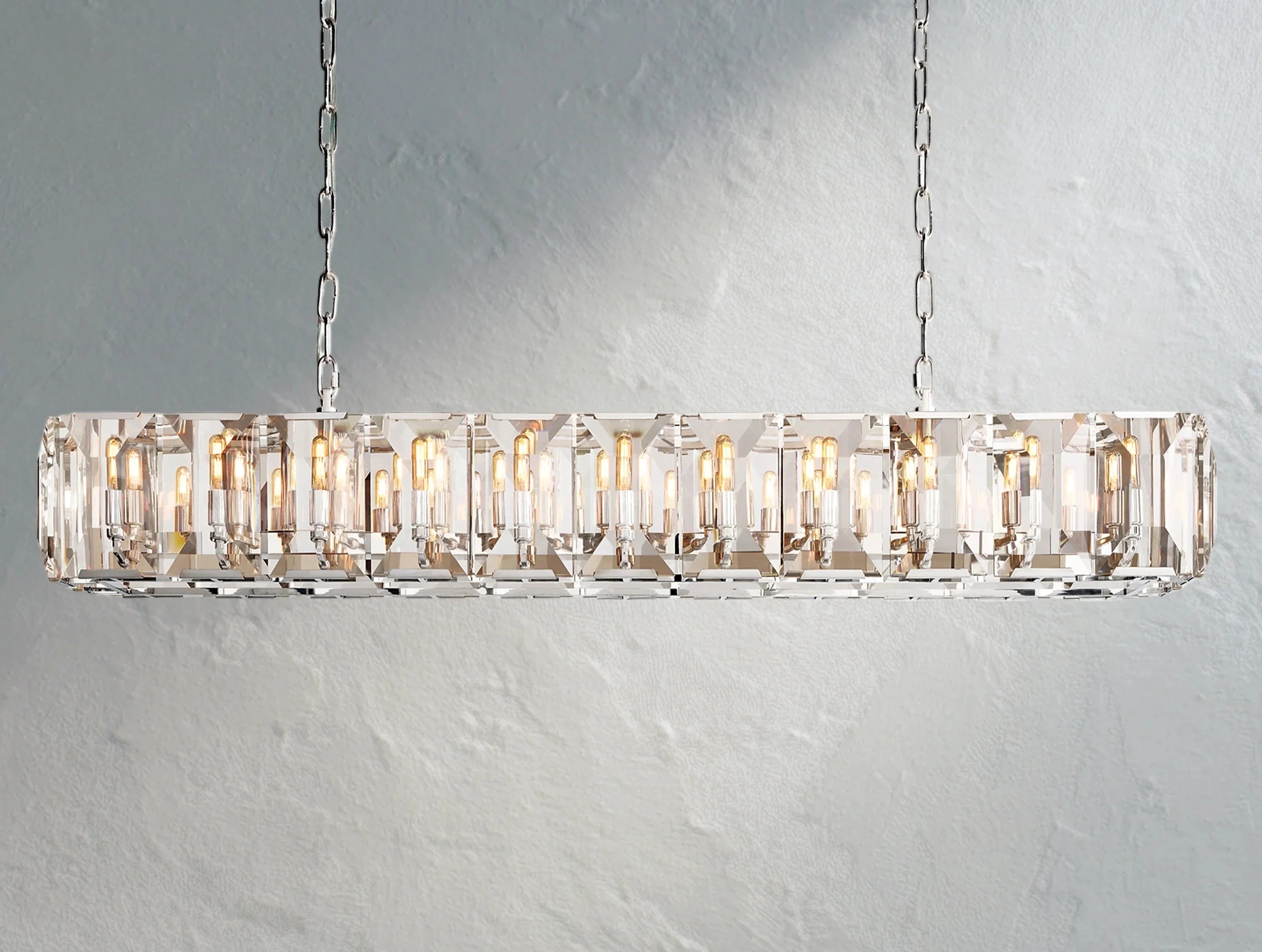 Valonne Crystal Rectangular Chandelier ZELNO LIGHTING