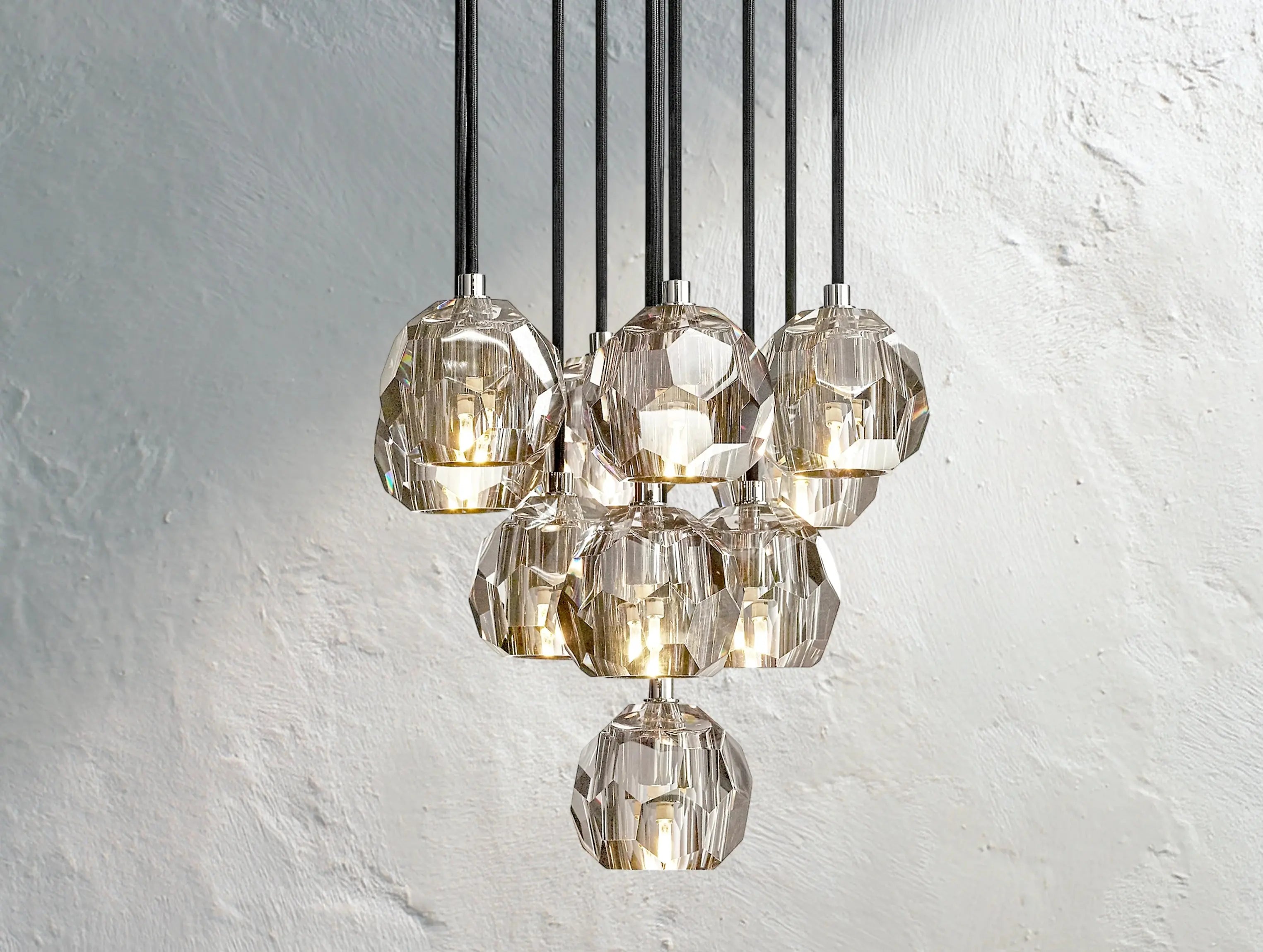 Orbital Cristal Glass Round Cluster Chandelier ZELNO LIGHTING
