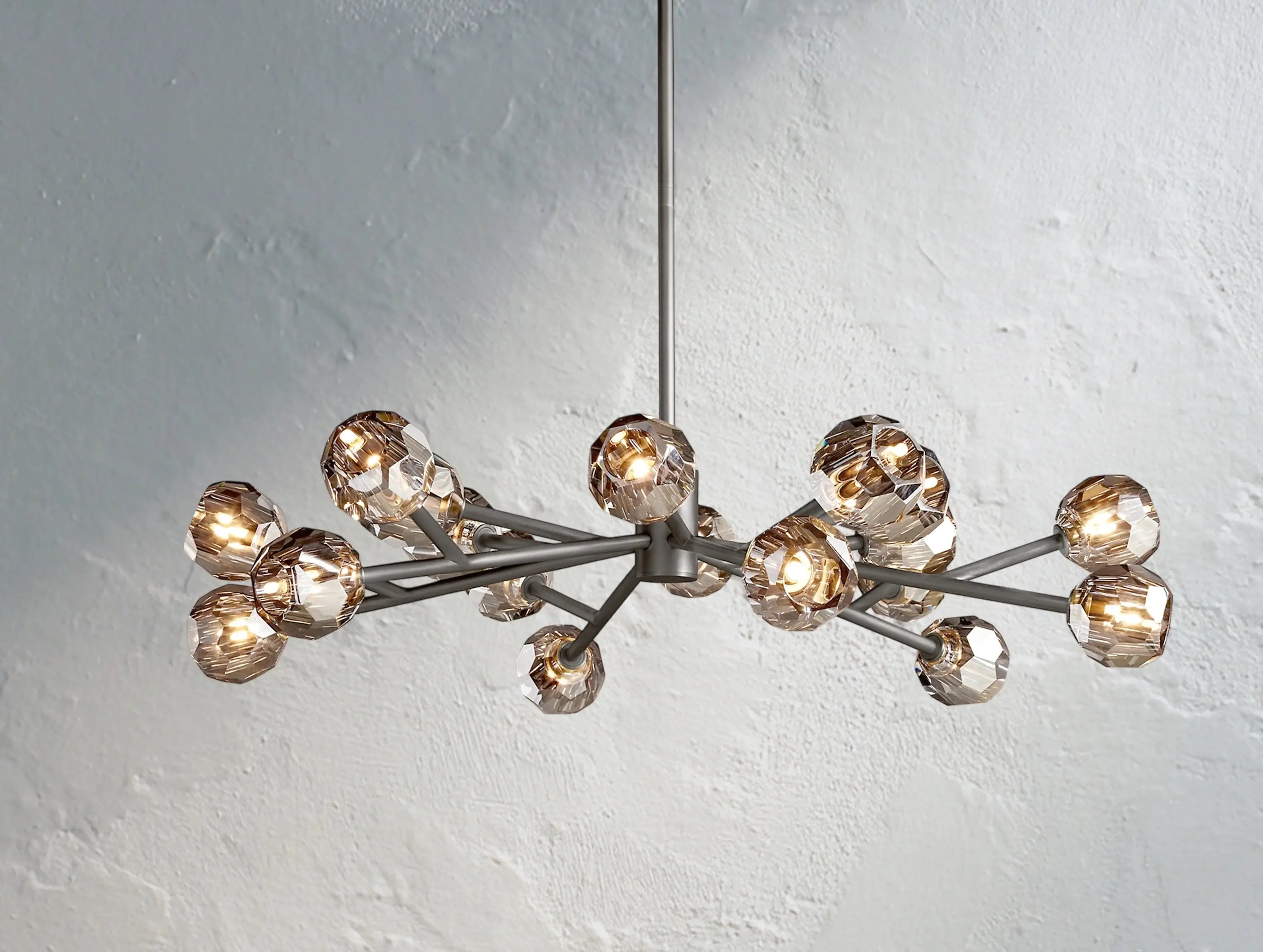 Orbital Cristal Glass Round Chandelier ZELNO LIGHTING