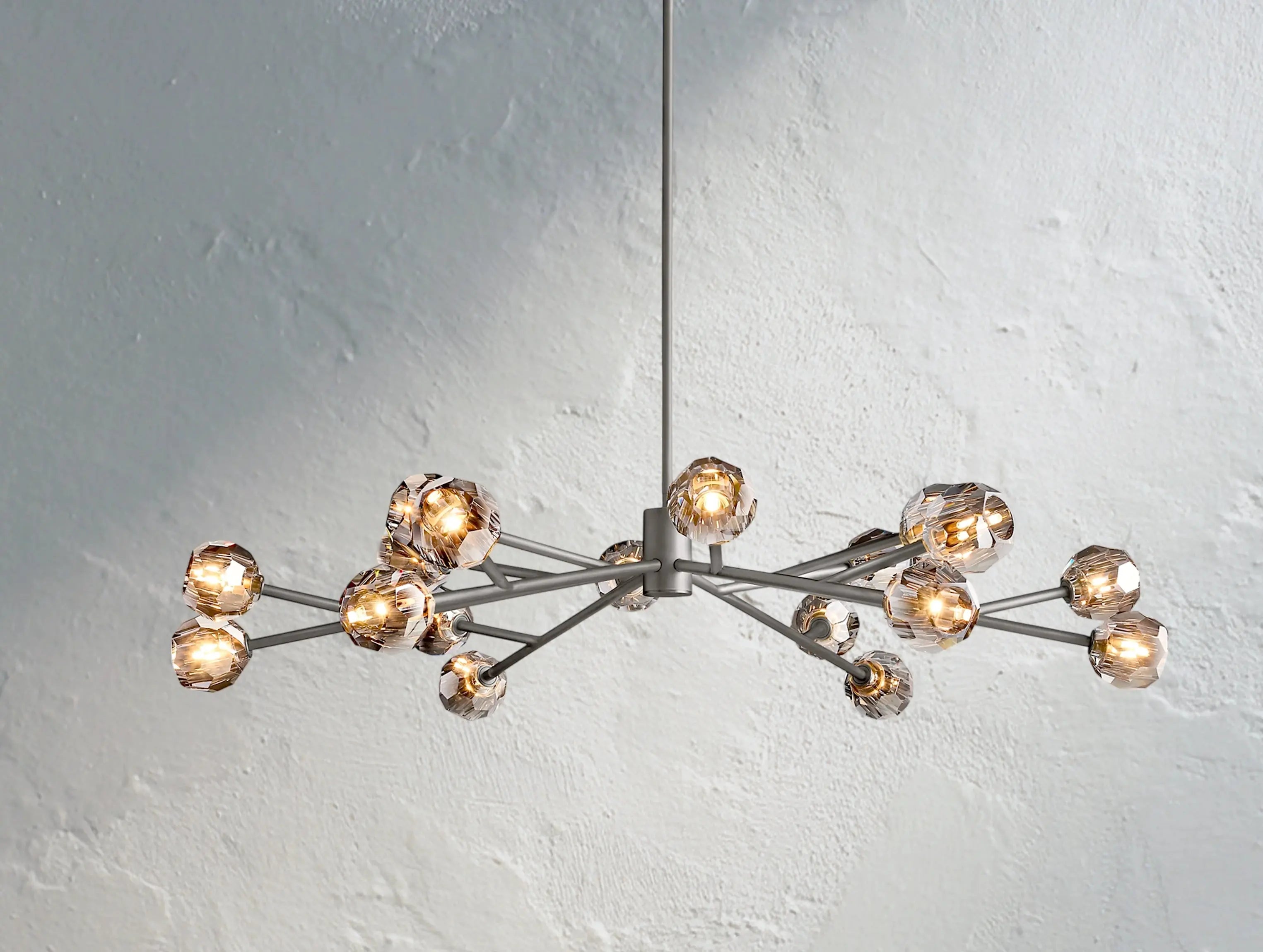 Orbital Cristal Glass Round Chandelier ZELNO LIGHTING