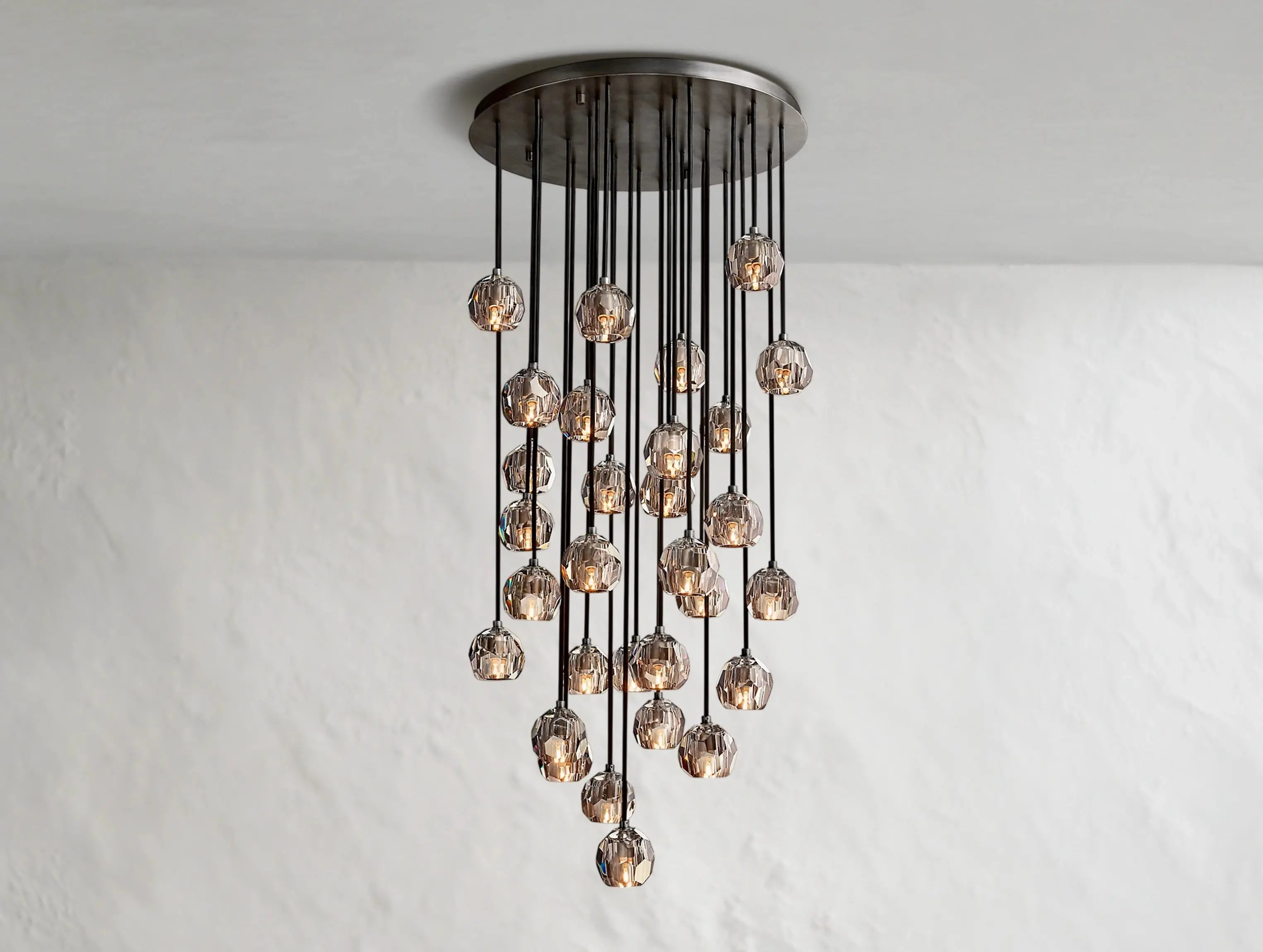 Orbital Cristal Glass Round Cluster Chandelier ZELNO LIGHTING