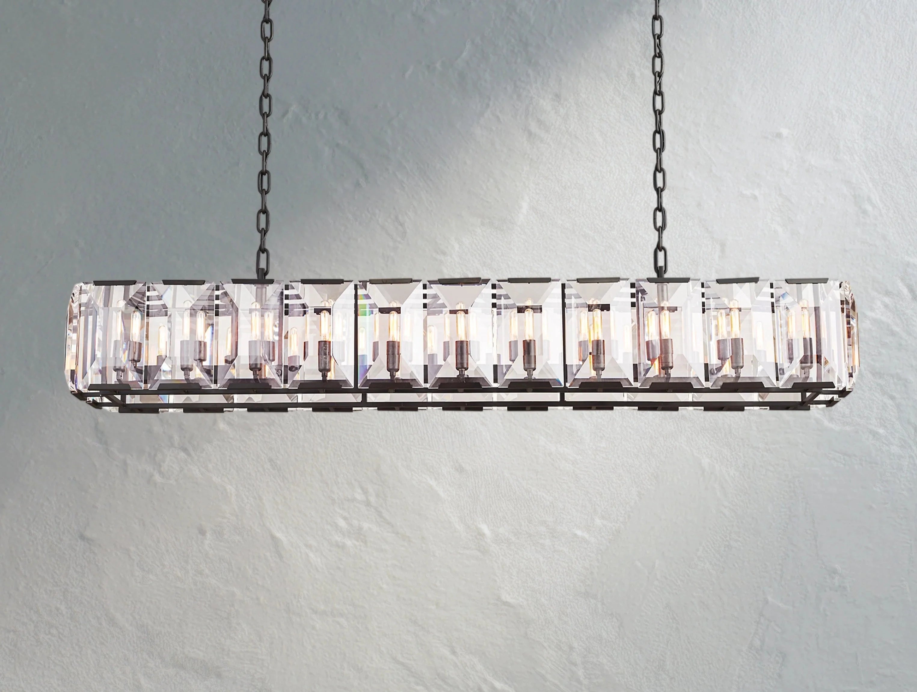 Valonne Crystal Rectangular Chandelier ZELNO LIGHTING