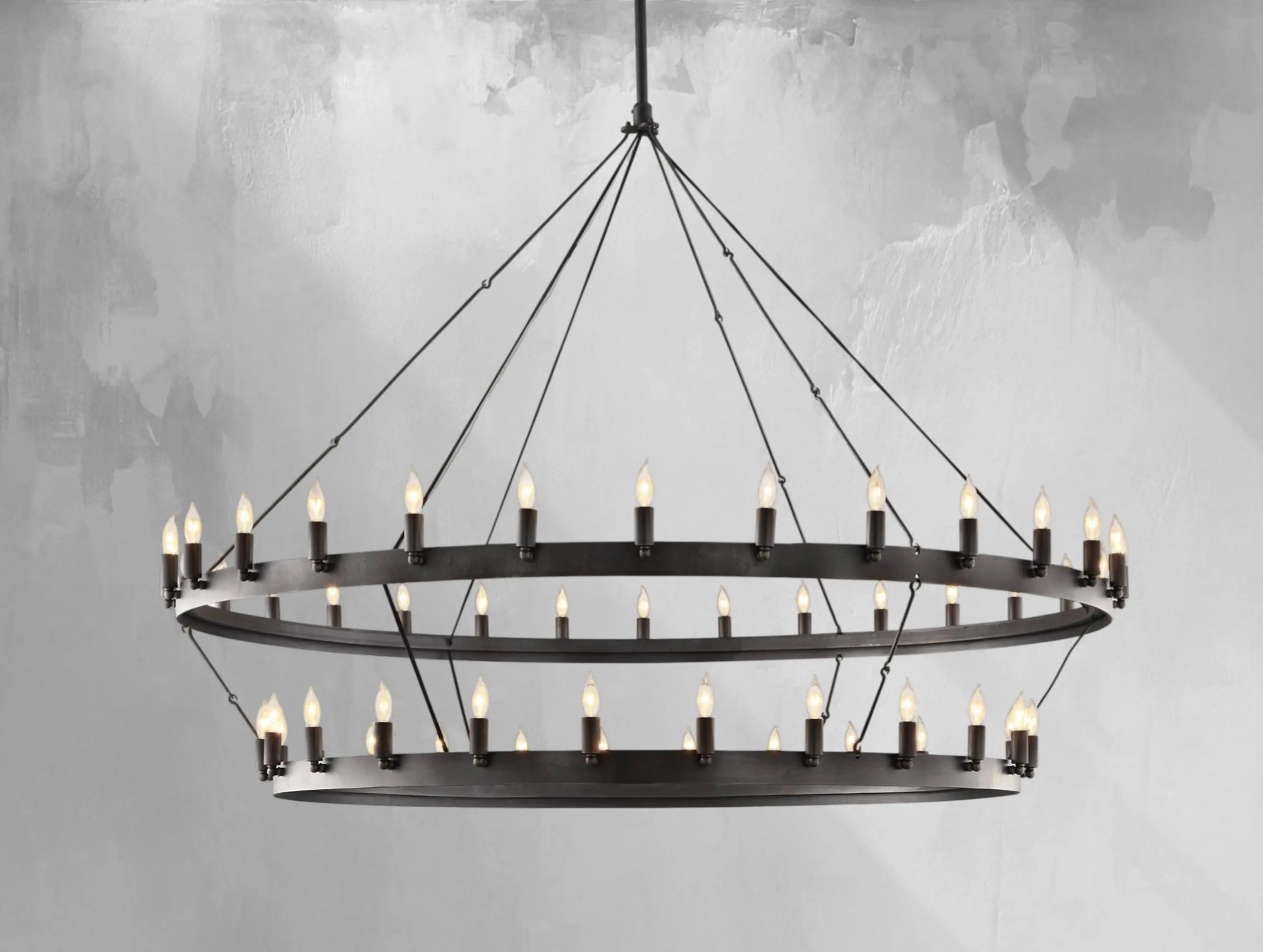 ForgeLine Vintage Filament Two-Tier Chandelier ZELNO LIGHTING