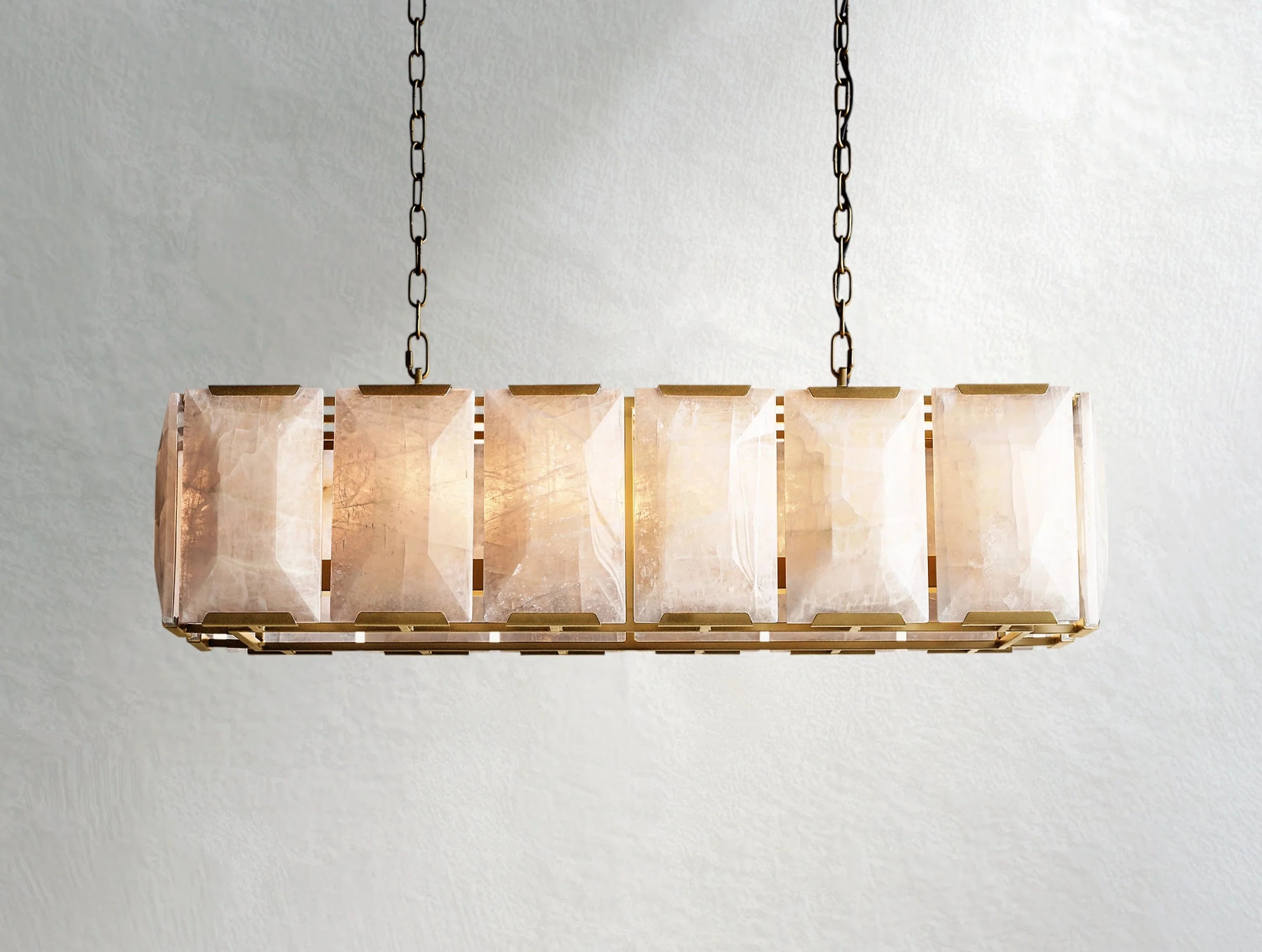 Valonne Calcite Rectangular Chandelier ZELNO LIGHTING