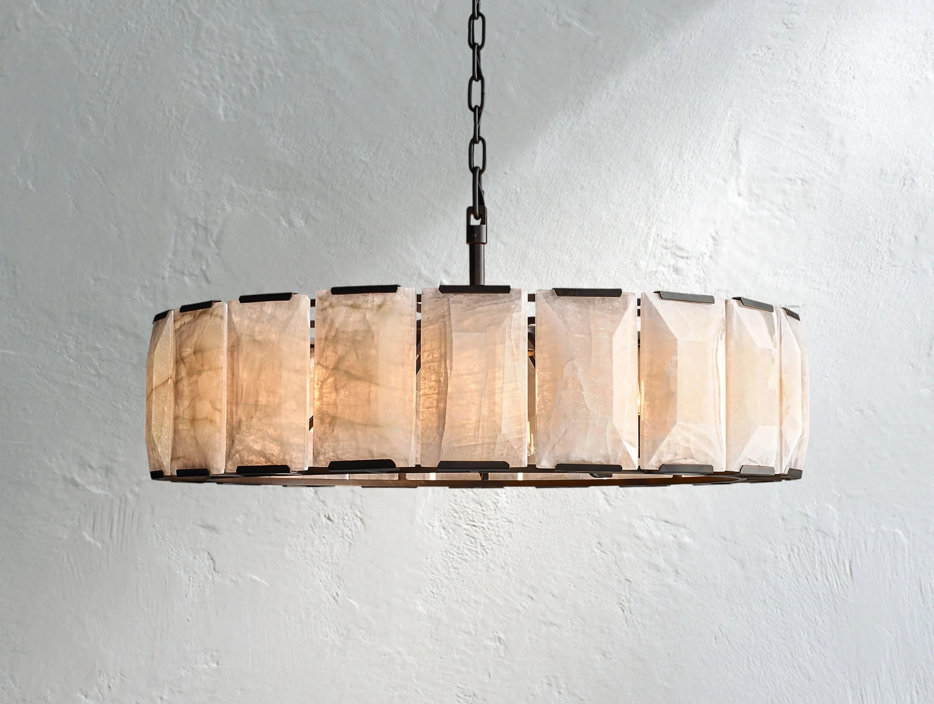 Valonne Calcite Round Chandelier ZELNO LIGHTING