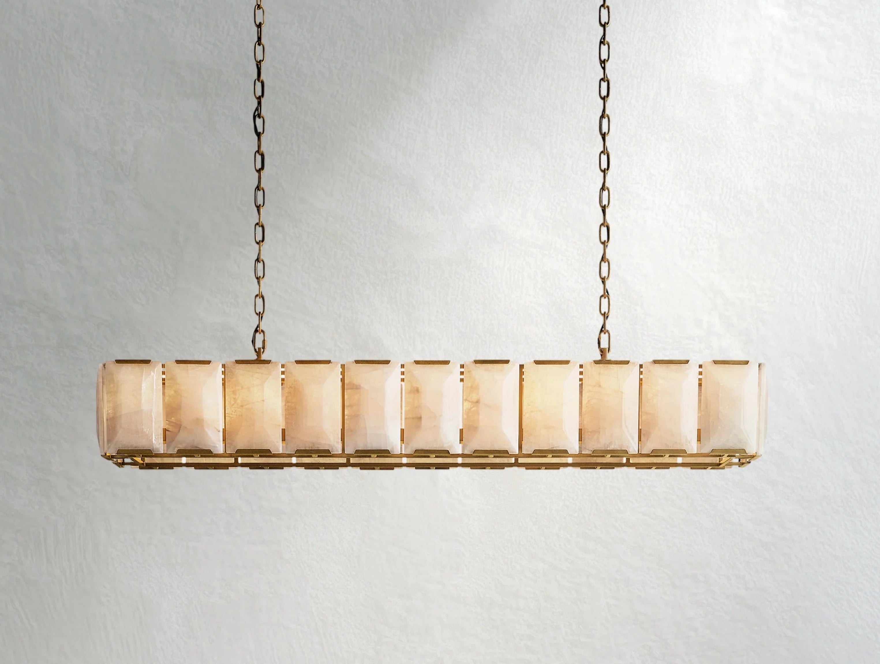 Valonne Calcite Rectangular Chandelier ZELNO LIGHTING