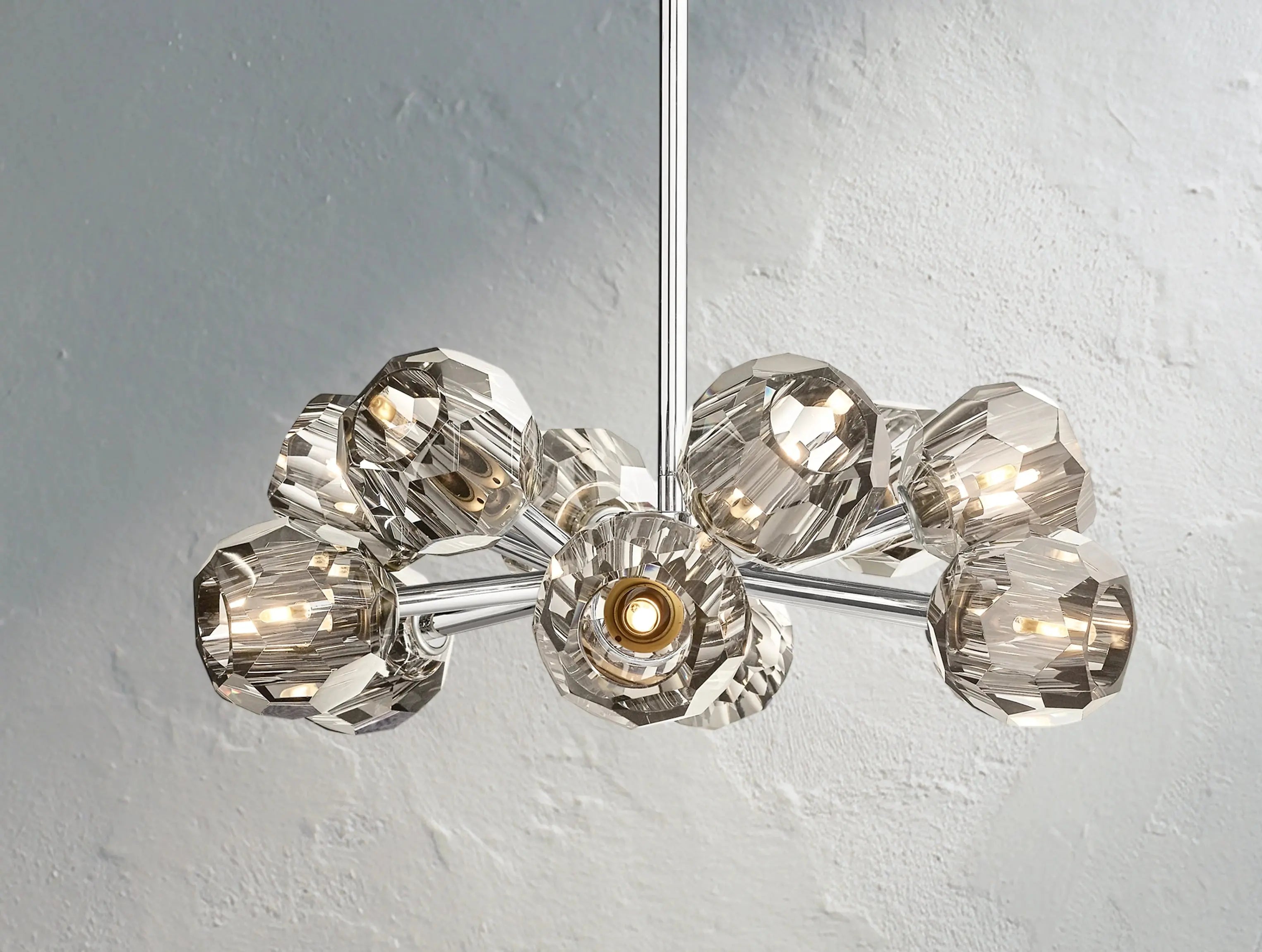 Orbital Cristal Glass Round Chandelier ZELNO LIGHTING