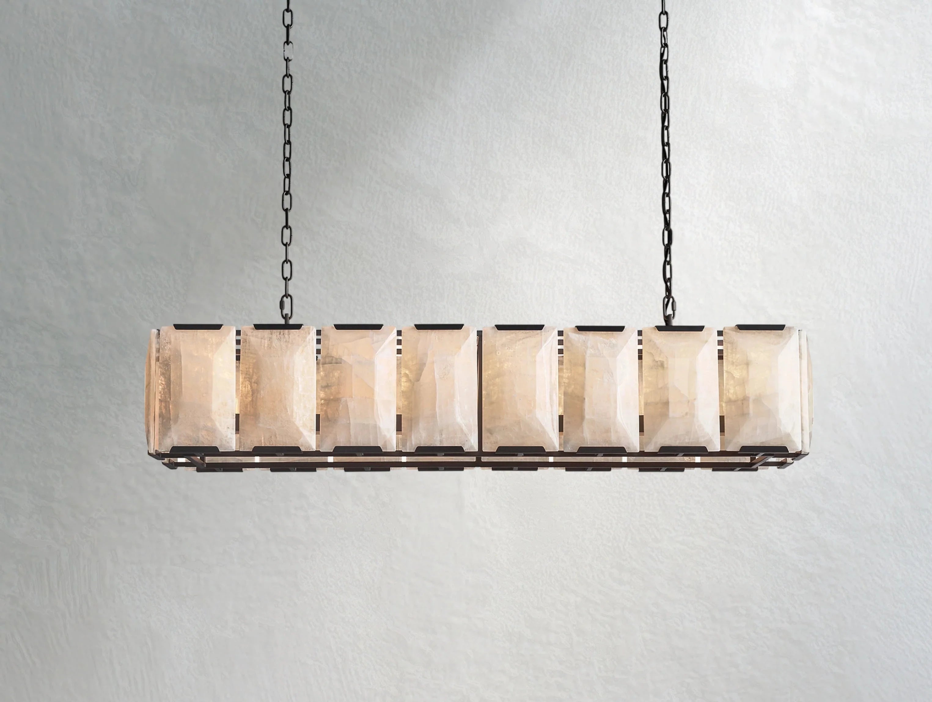 Valonne Calcite Rectangular Chandelier ZELNO LIGHTING