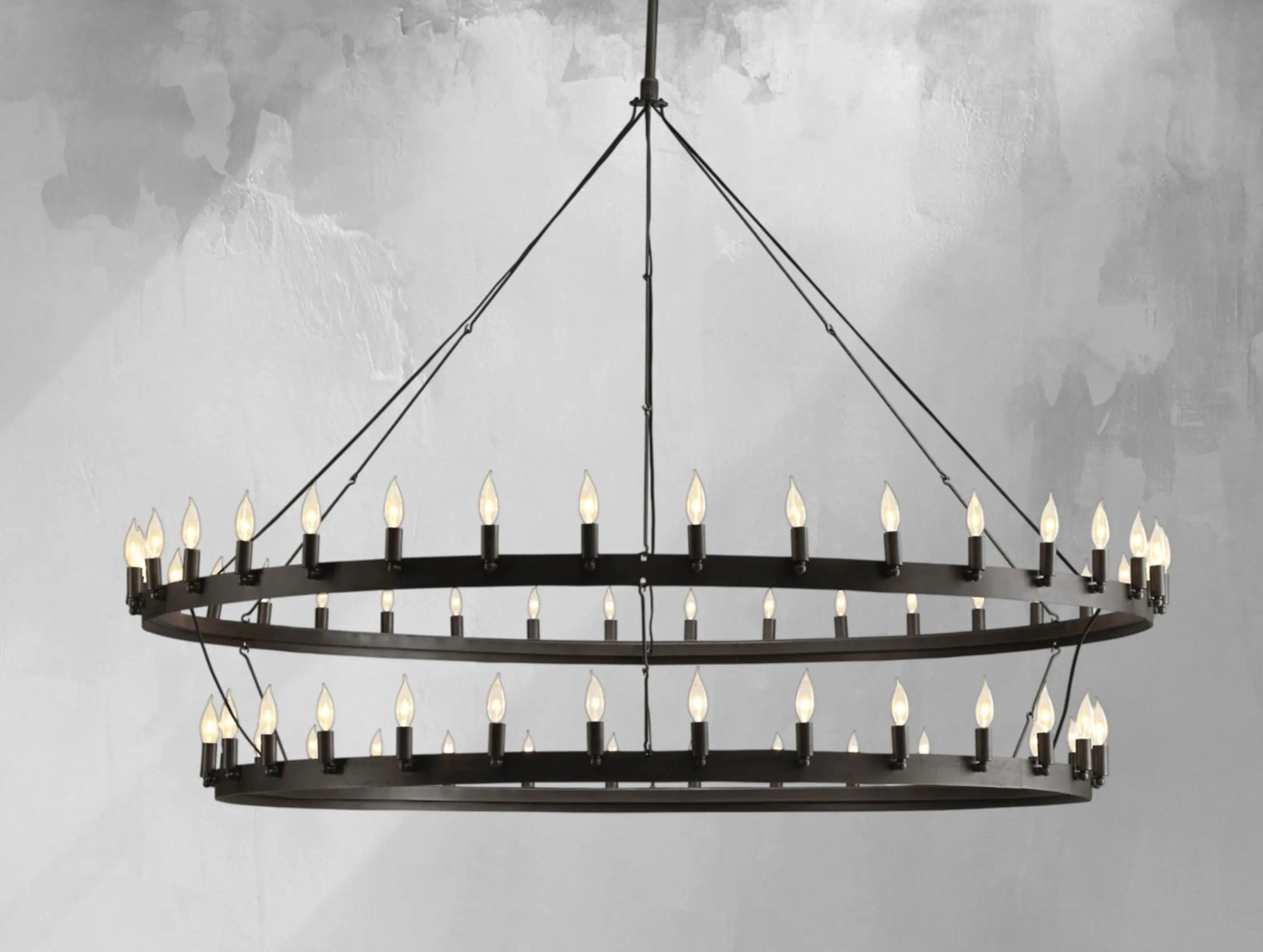 ForgeLine Vintage Filament Two-Tier Chandelier ZELNO LIGHTING