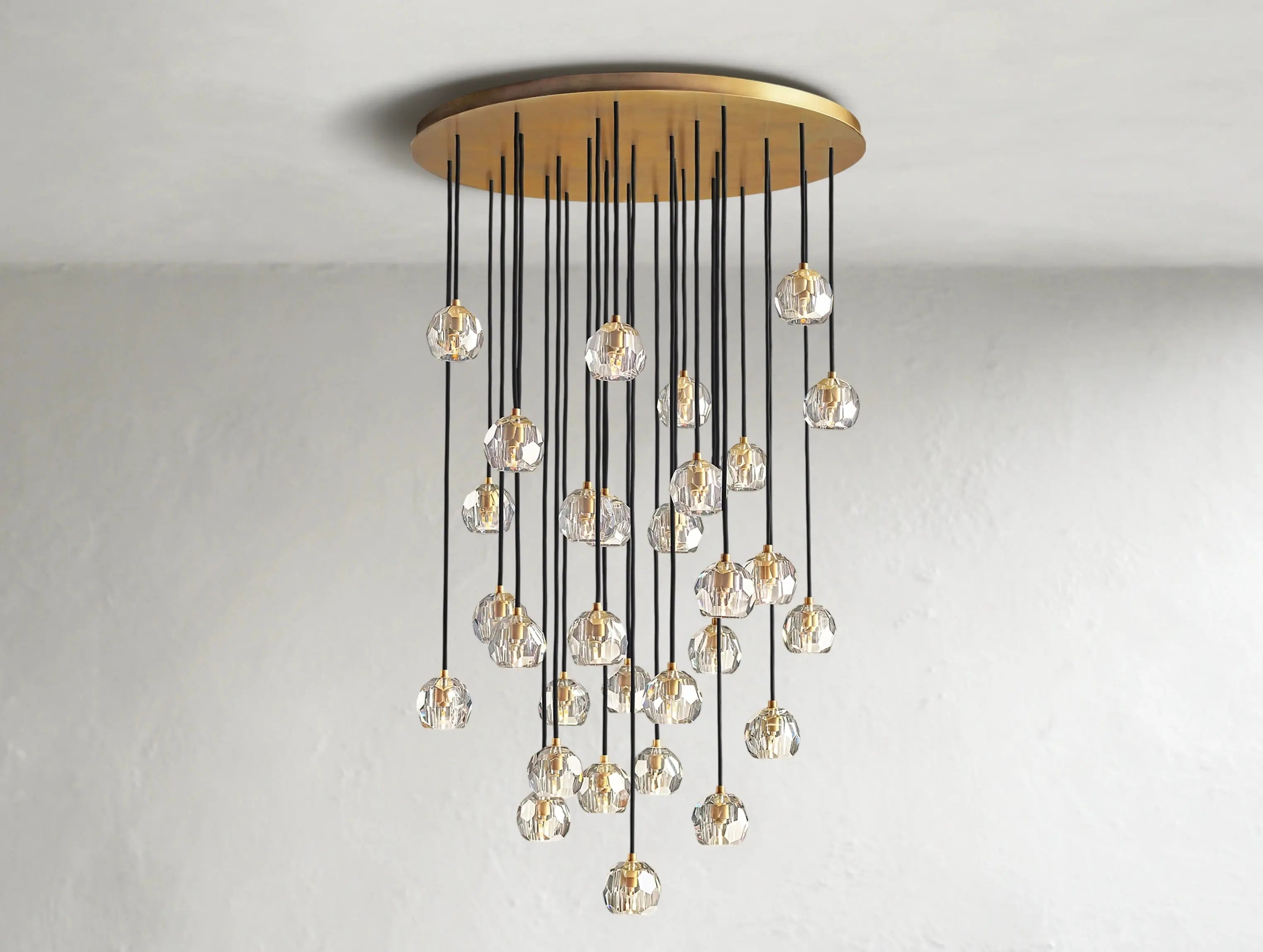 Orbital Cristal Glass Round Cluster Chandelier ZELNO LIGHTING