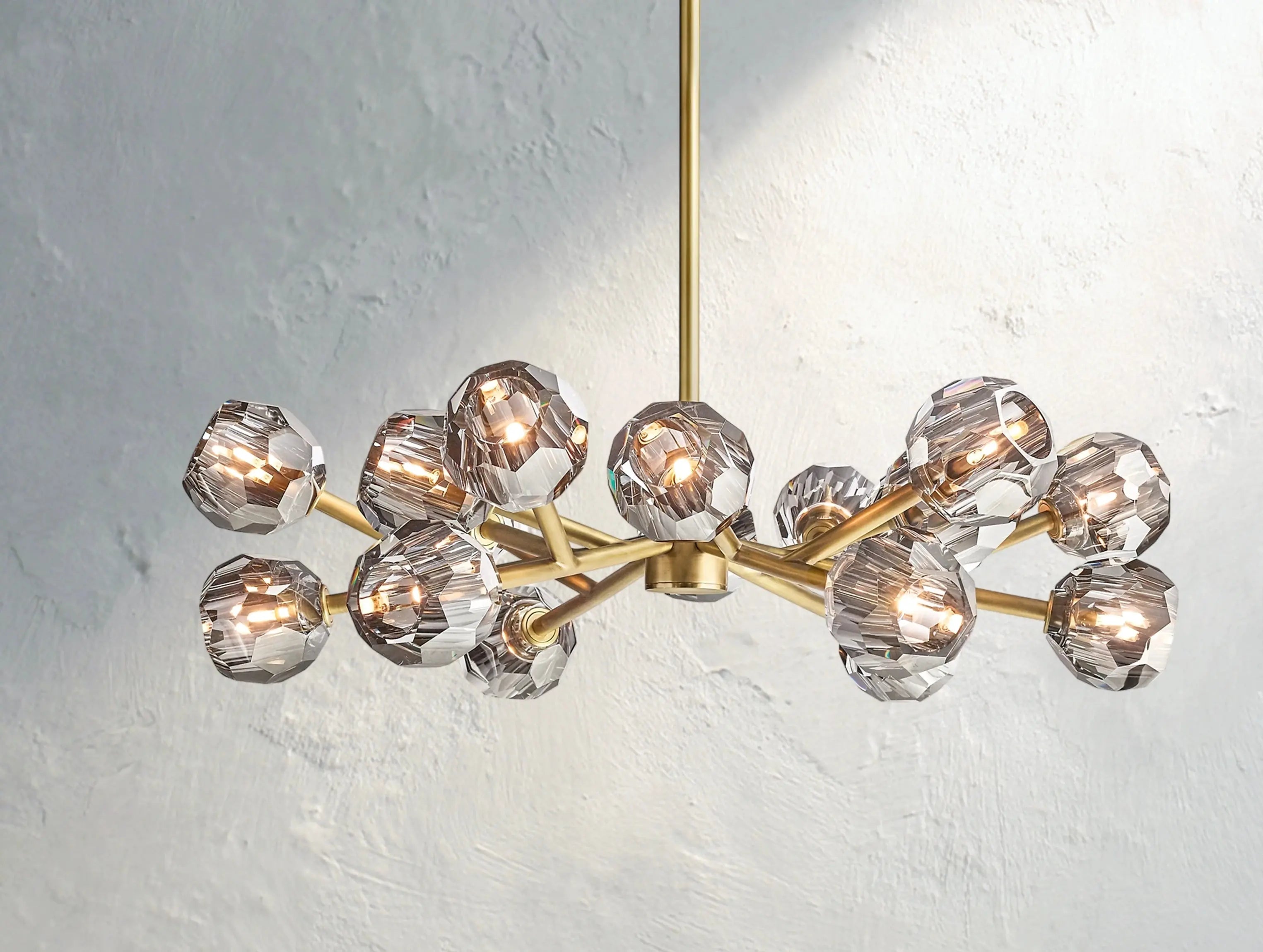 Orbital Cristal Glass Round Chandelier ZELNO LIGHTING