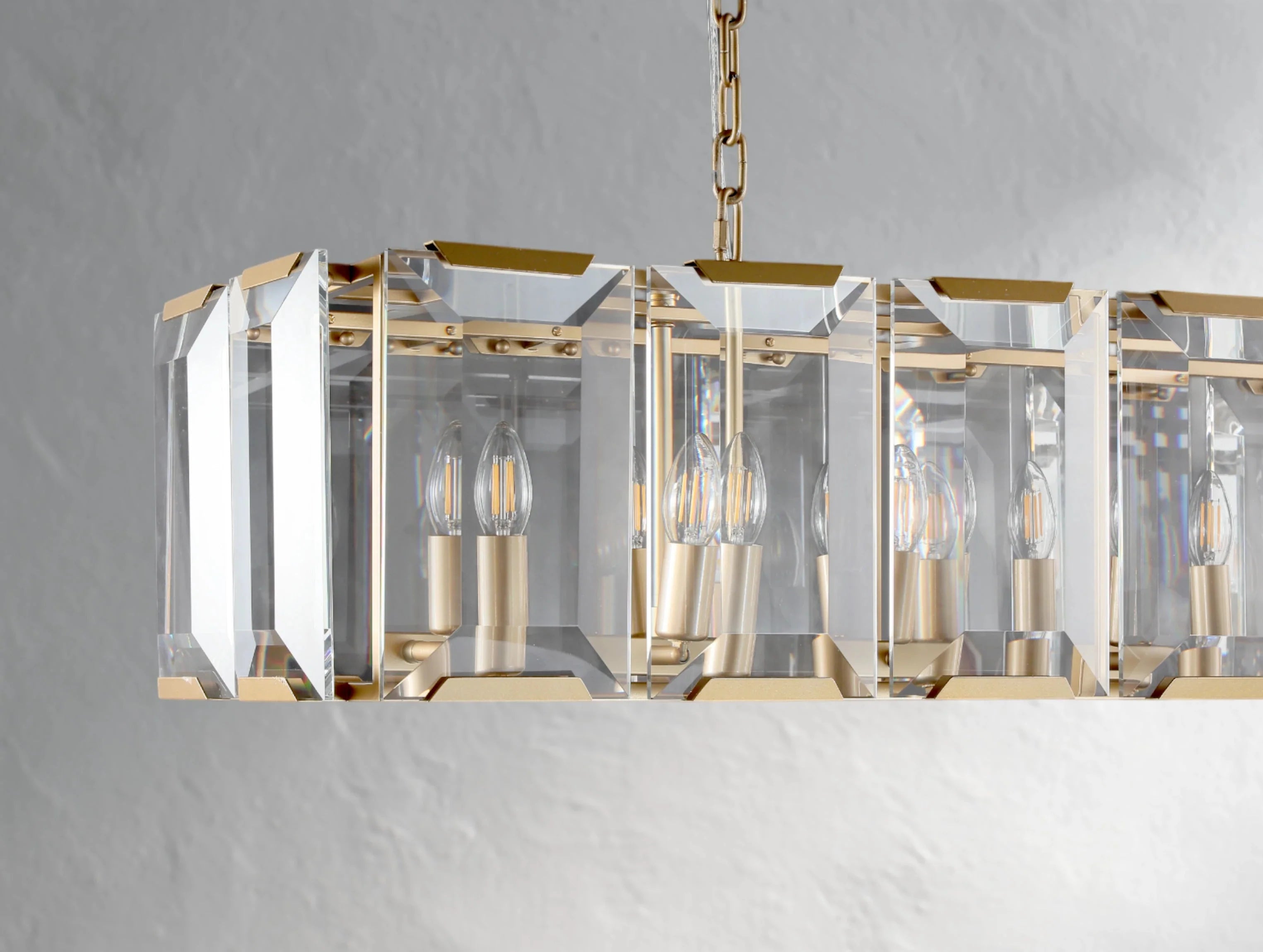 Valonne Crystal Rectangular Chandelier ZELNO LIGHTING