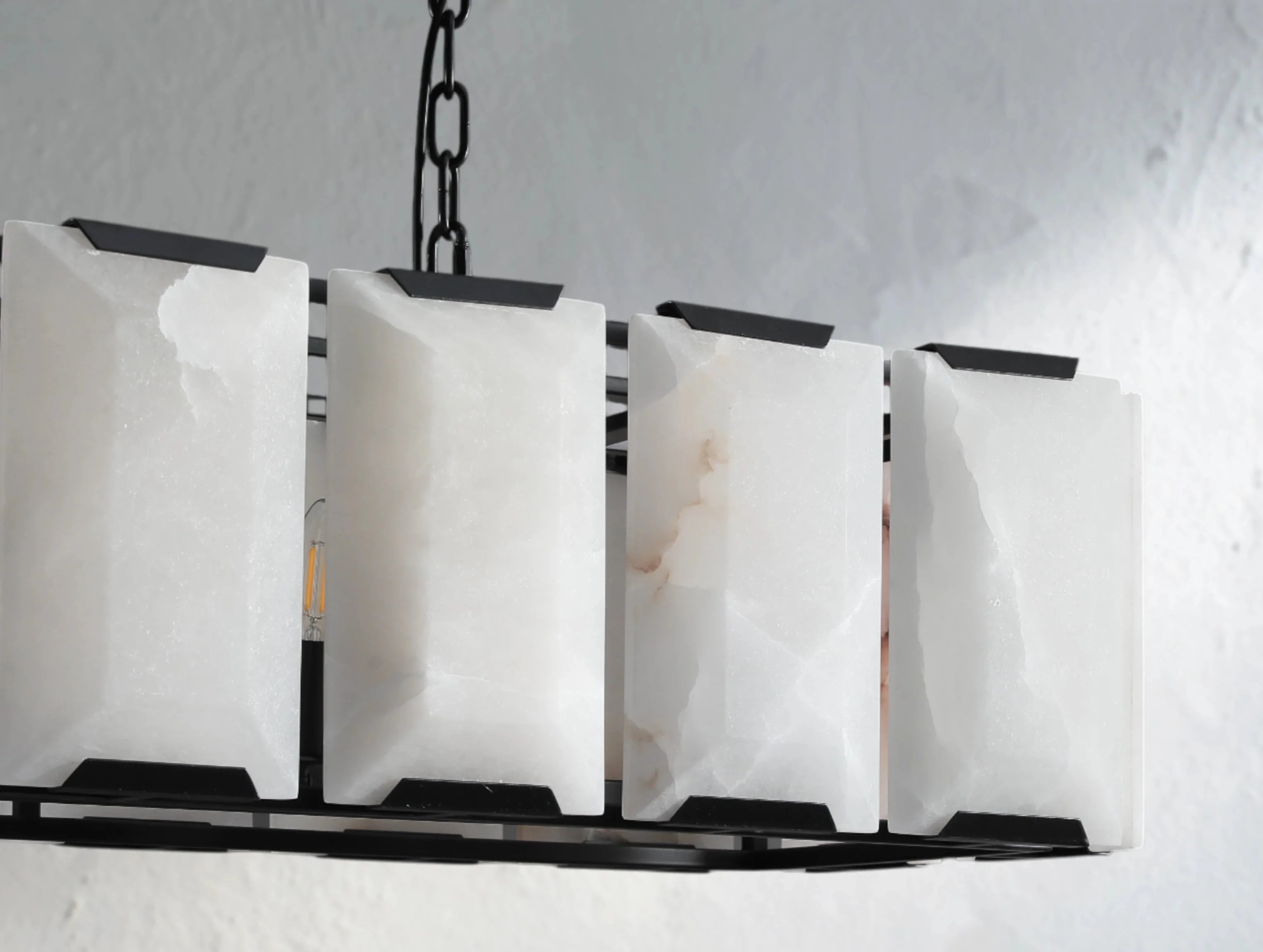 Valonne Calcite Rectangular Chandelier ZELNO LIGHTING