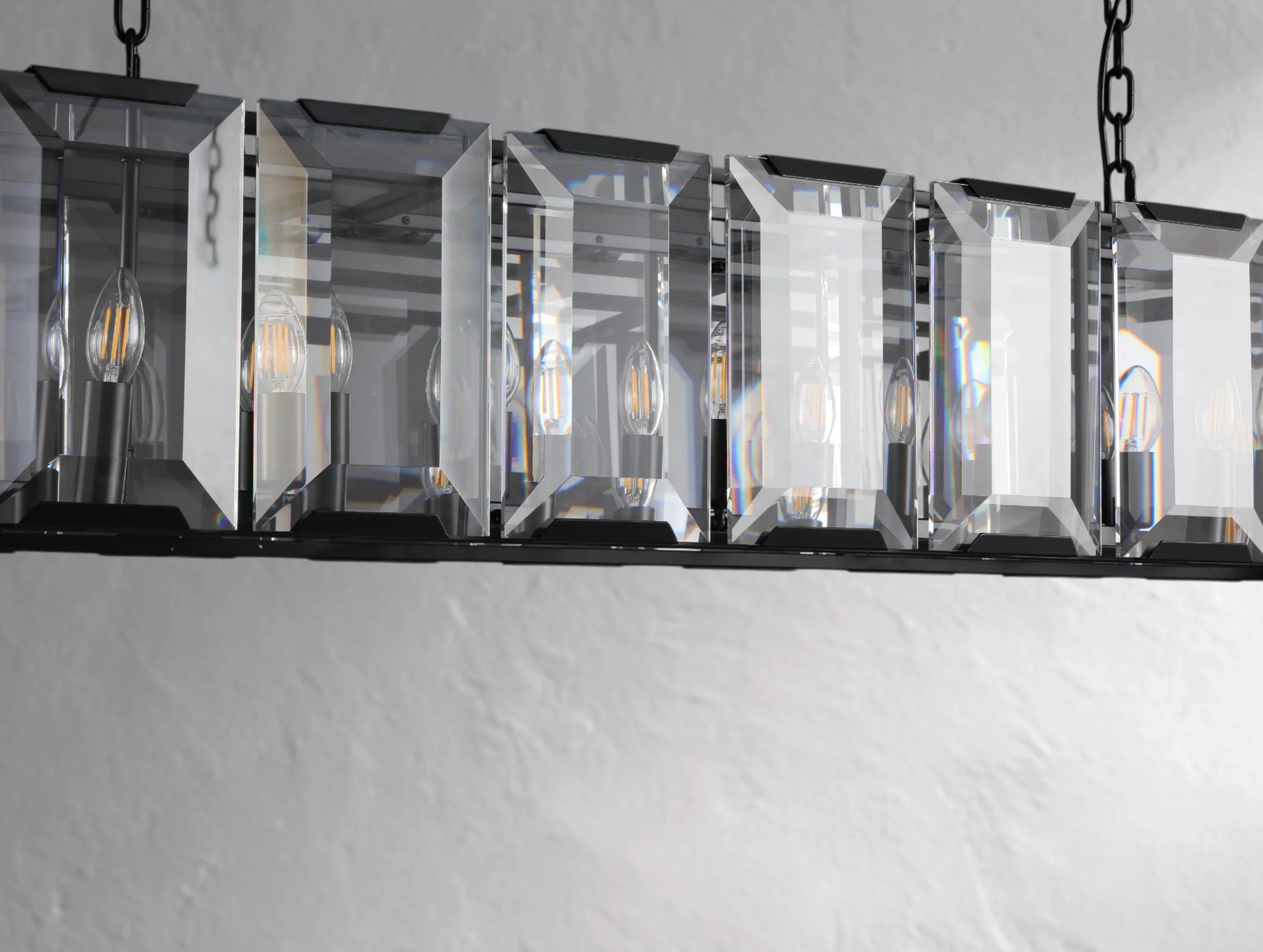 Valonne Crystal Rectangular Chandelier ZELNO LIGHTING