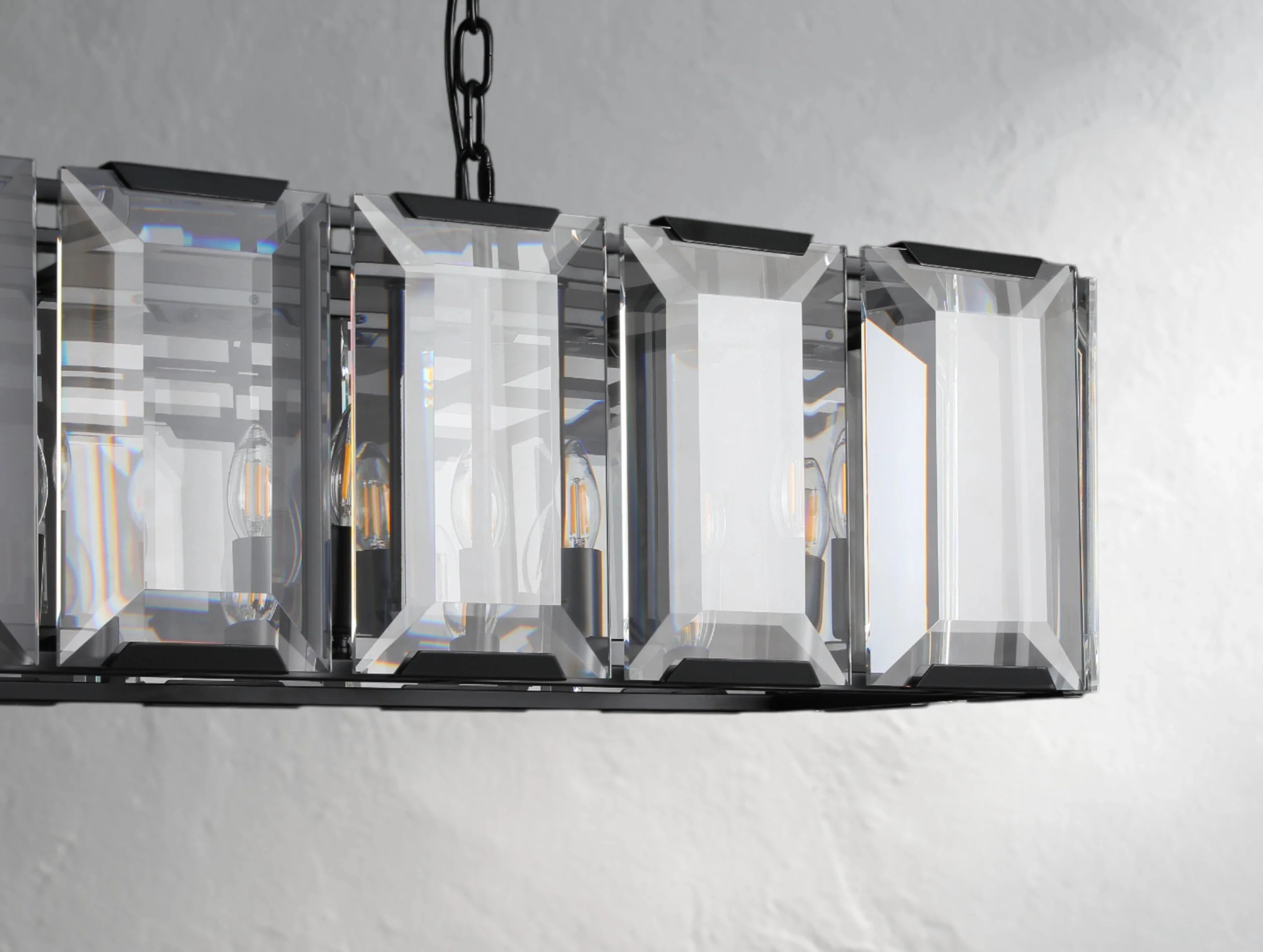 Valonne Crystal Rectangular Chandelier ZELNO LIGHTING