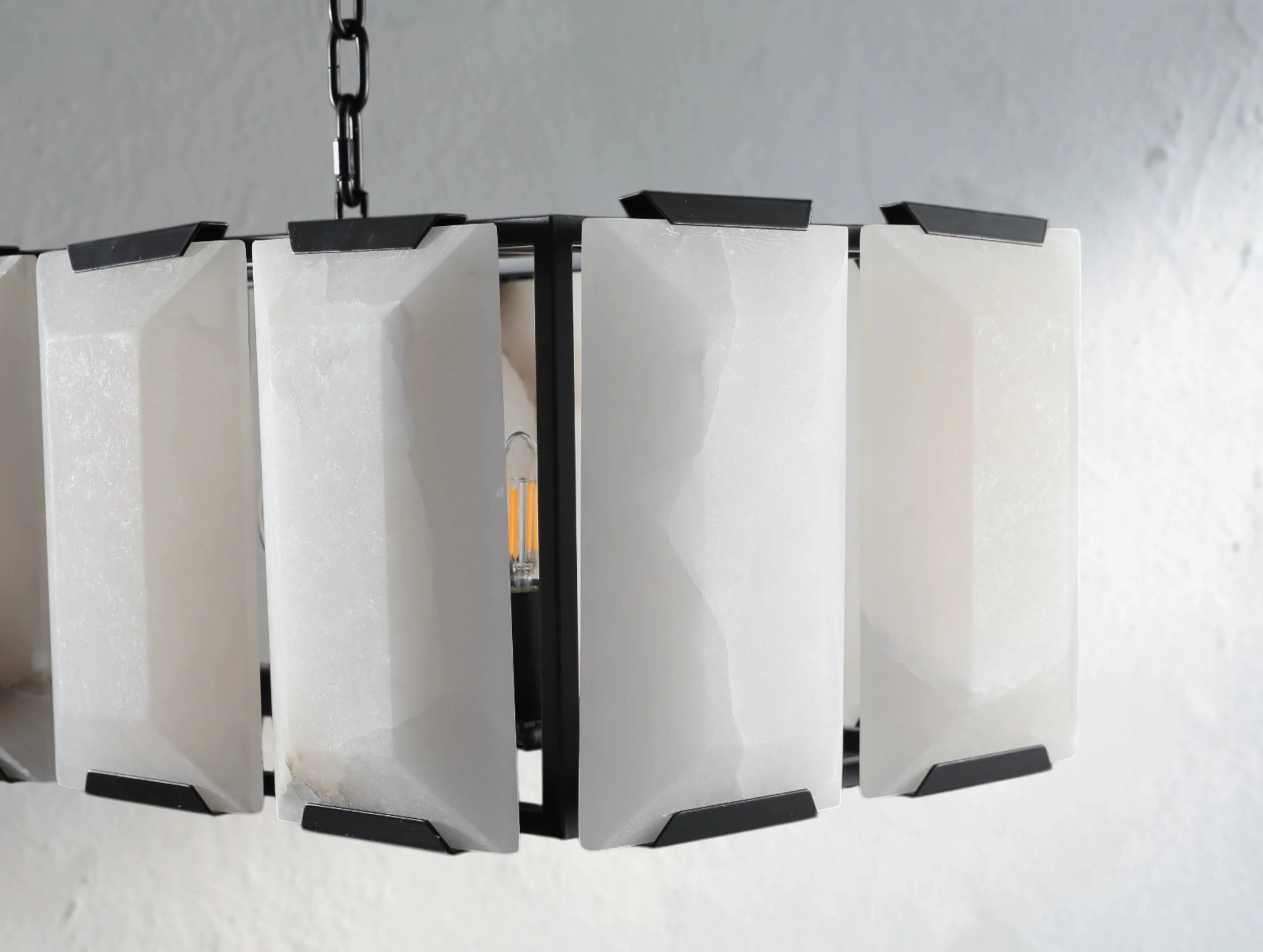 Valonne Calcite Rectangular Chandelier ZELNO LIGHTING