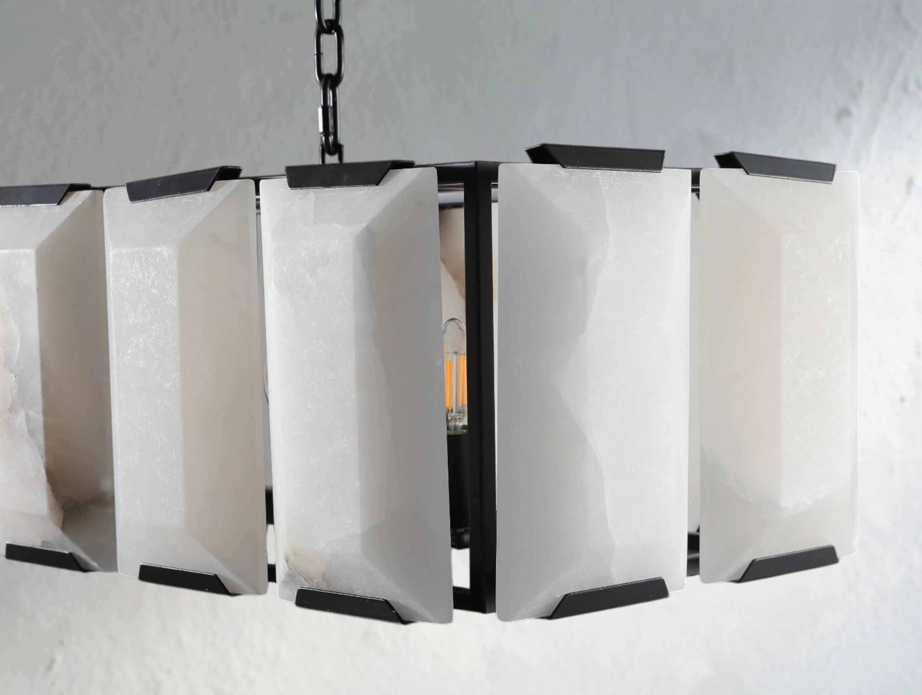 Valonne Calcite Rectangular Chandelier ZELNO LIGHTING