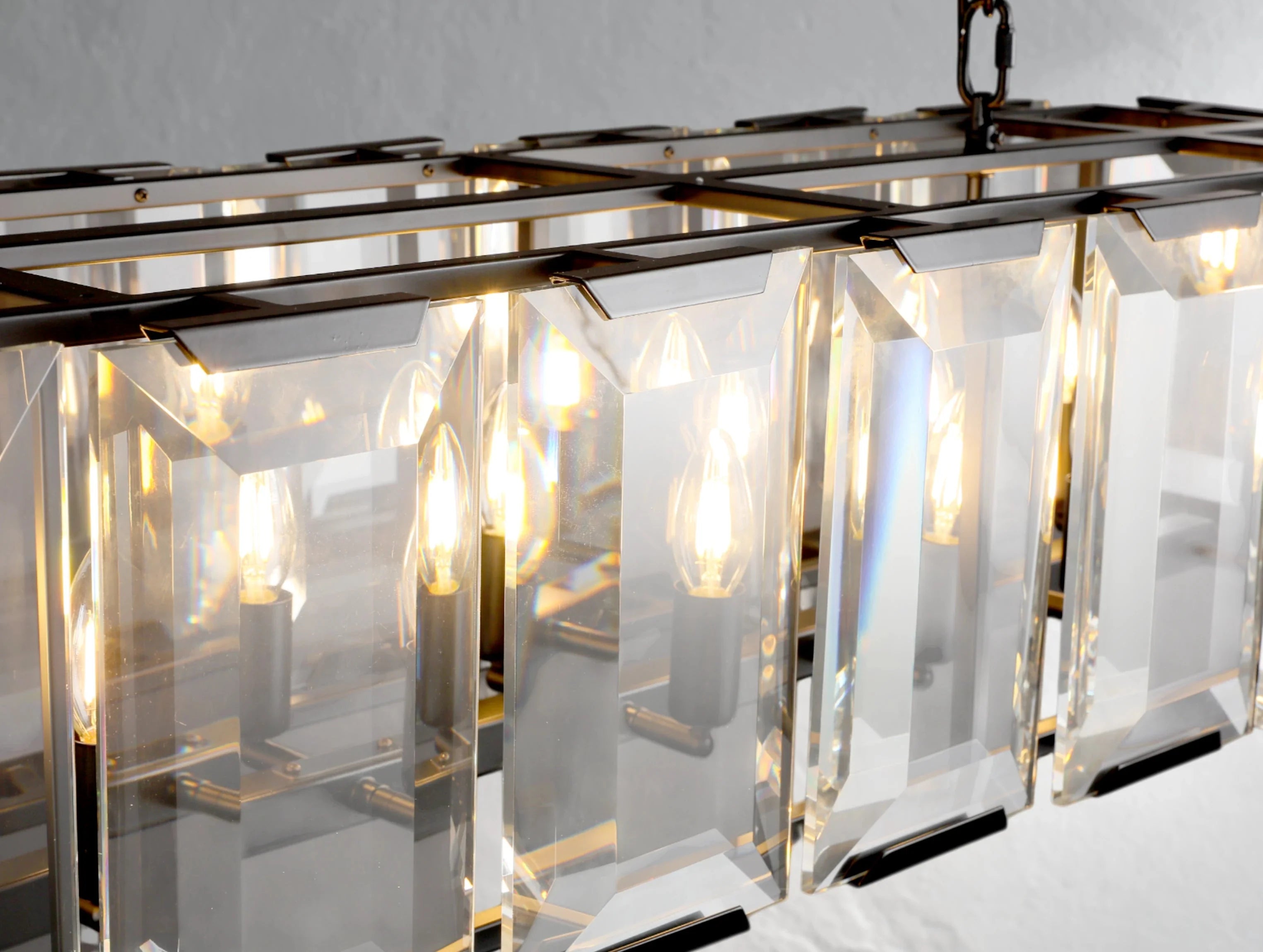 Valonne Crystal Rectangular Chandelier ZELNO LIGHTING