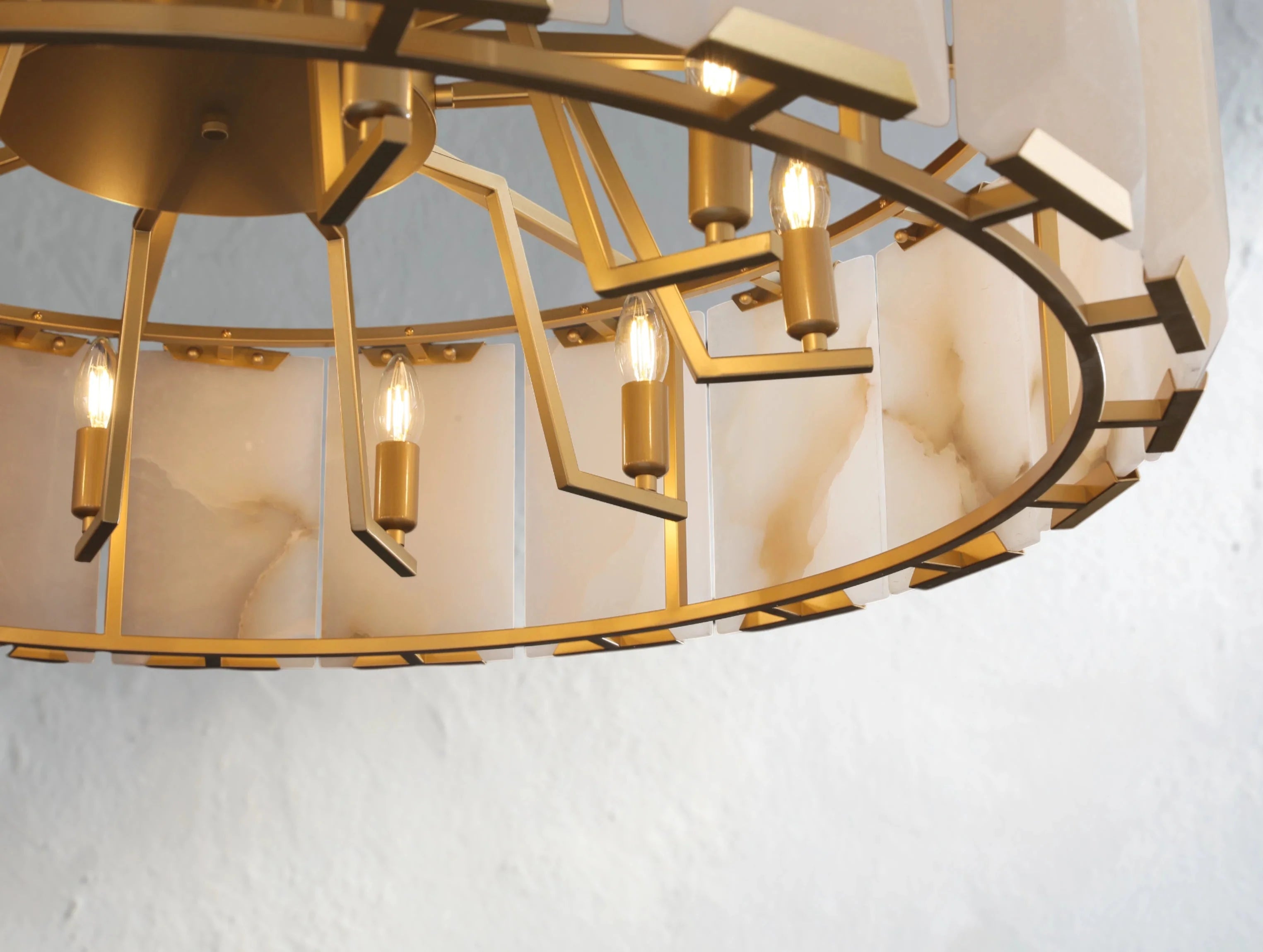Valonne Calcite Round Chandelier ZELNO LIGHTING
