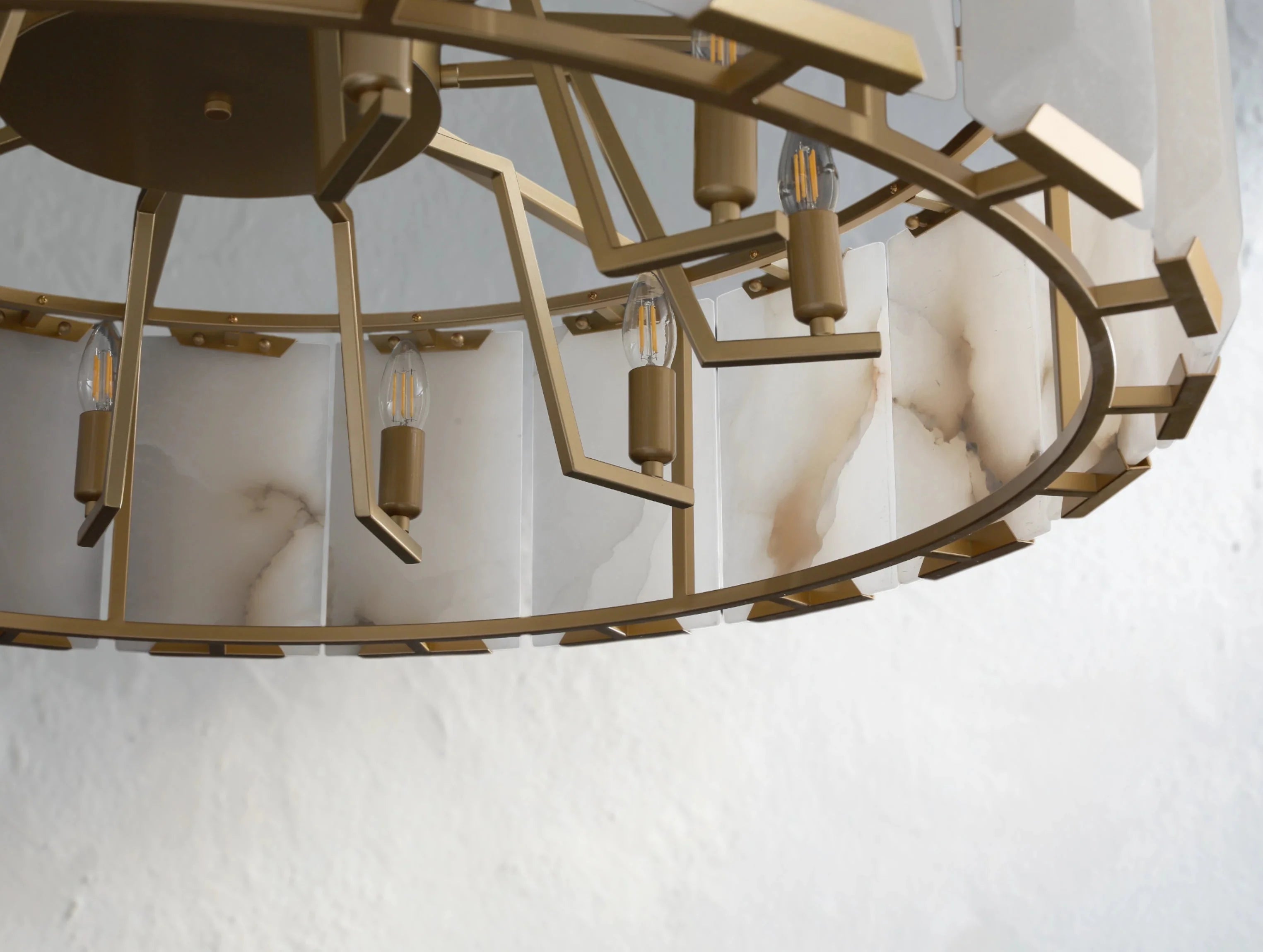 Valonne Calcite Round Chandelier ZELNO LIGHTING