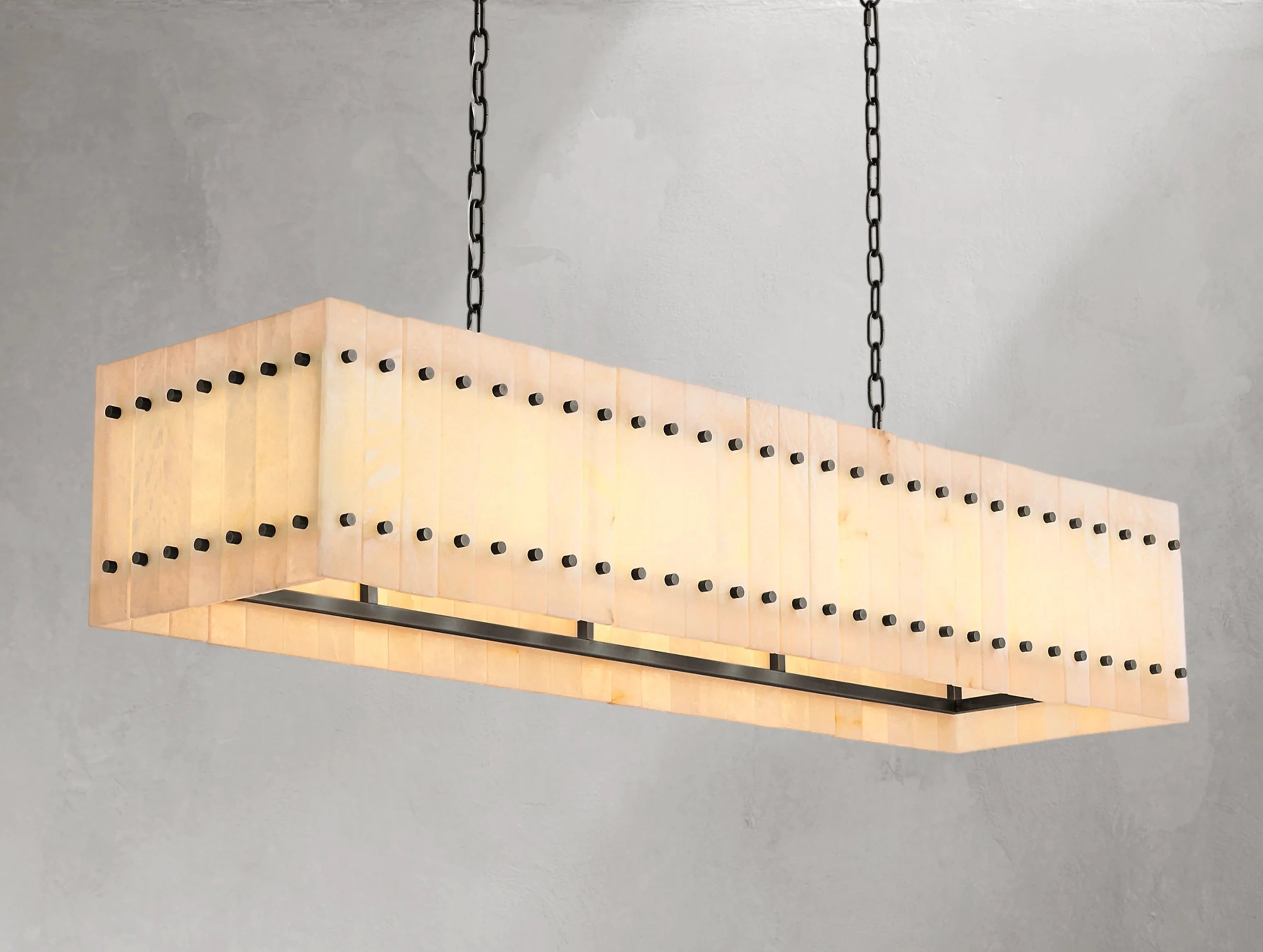 Royce Alabaster Linear Chandelier ZELNO LIGHTING