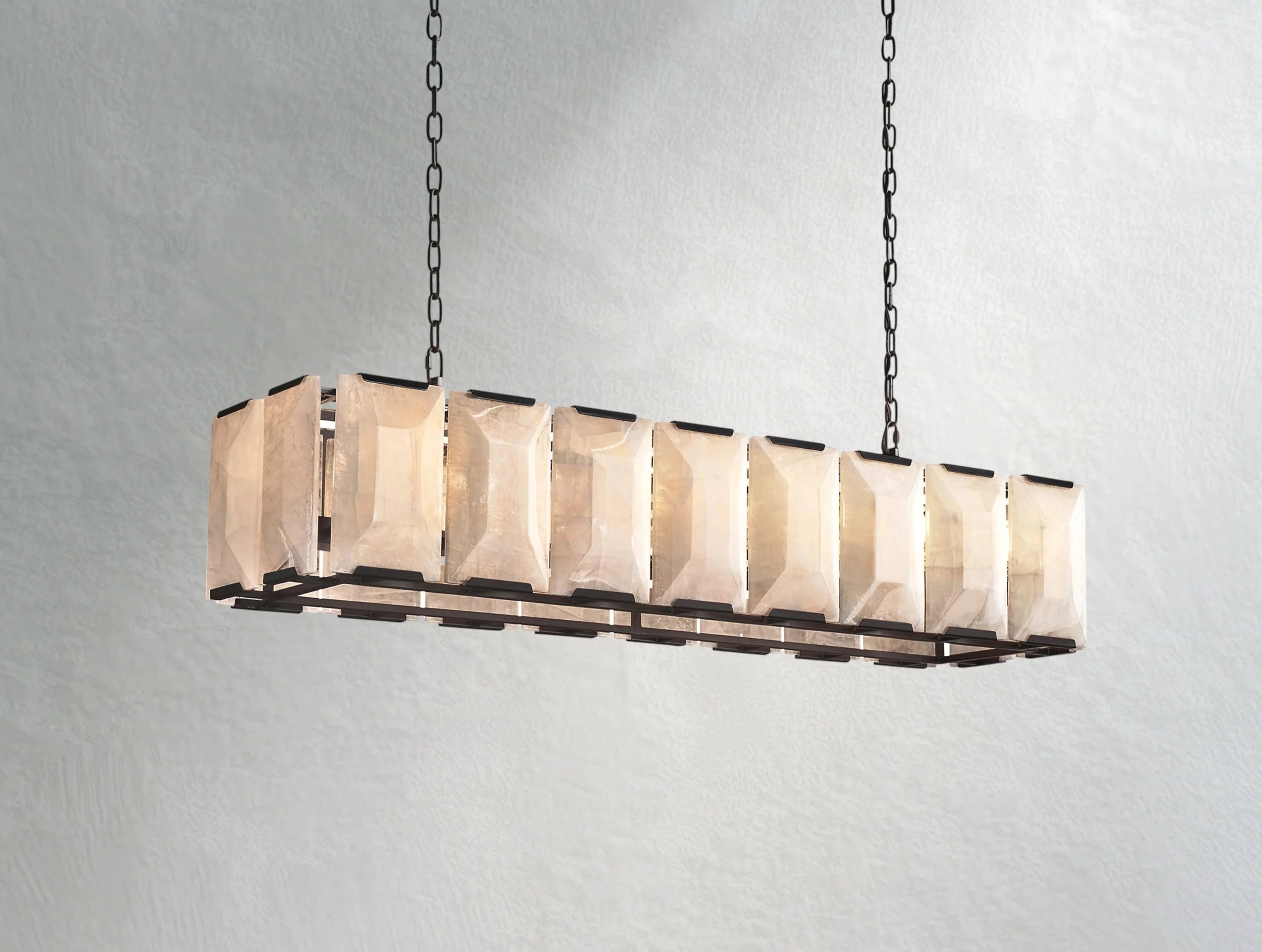 Valonne Calcite Rectangular Chandelier ZELNO LIGHTING