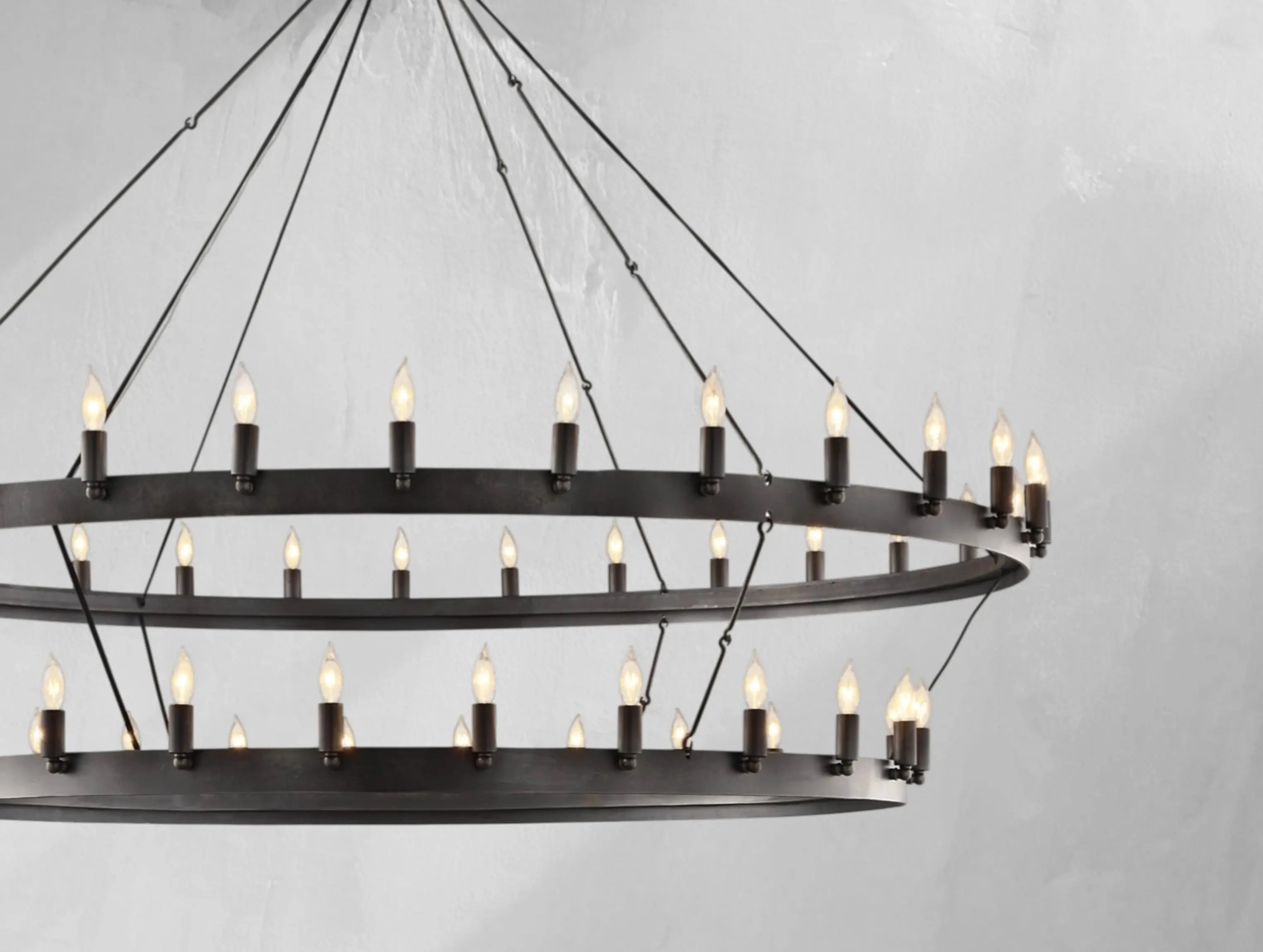 ForgeLine Vintage Filament Two-Tier Chandelier ZELNO LIGHTING