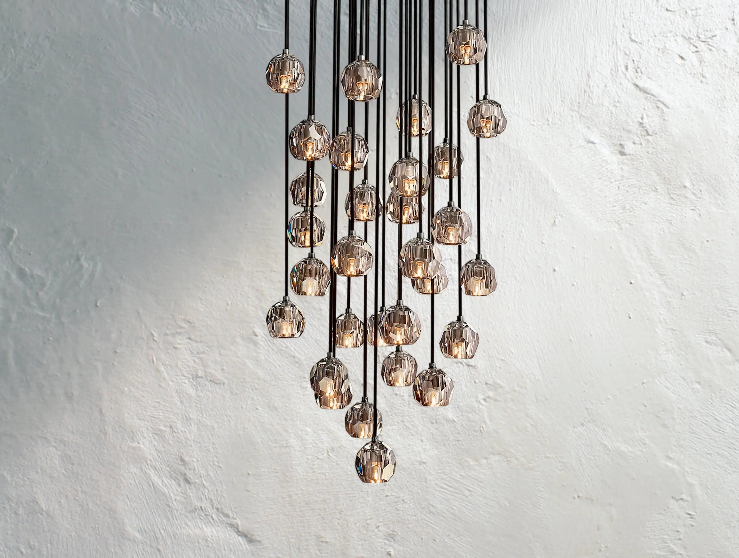 Orbital Cristal Glass Round Cluster Chandelier ZELNO LIGHTING