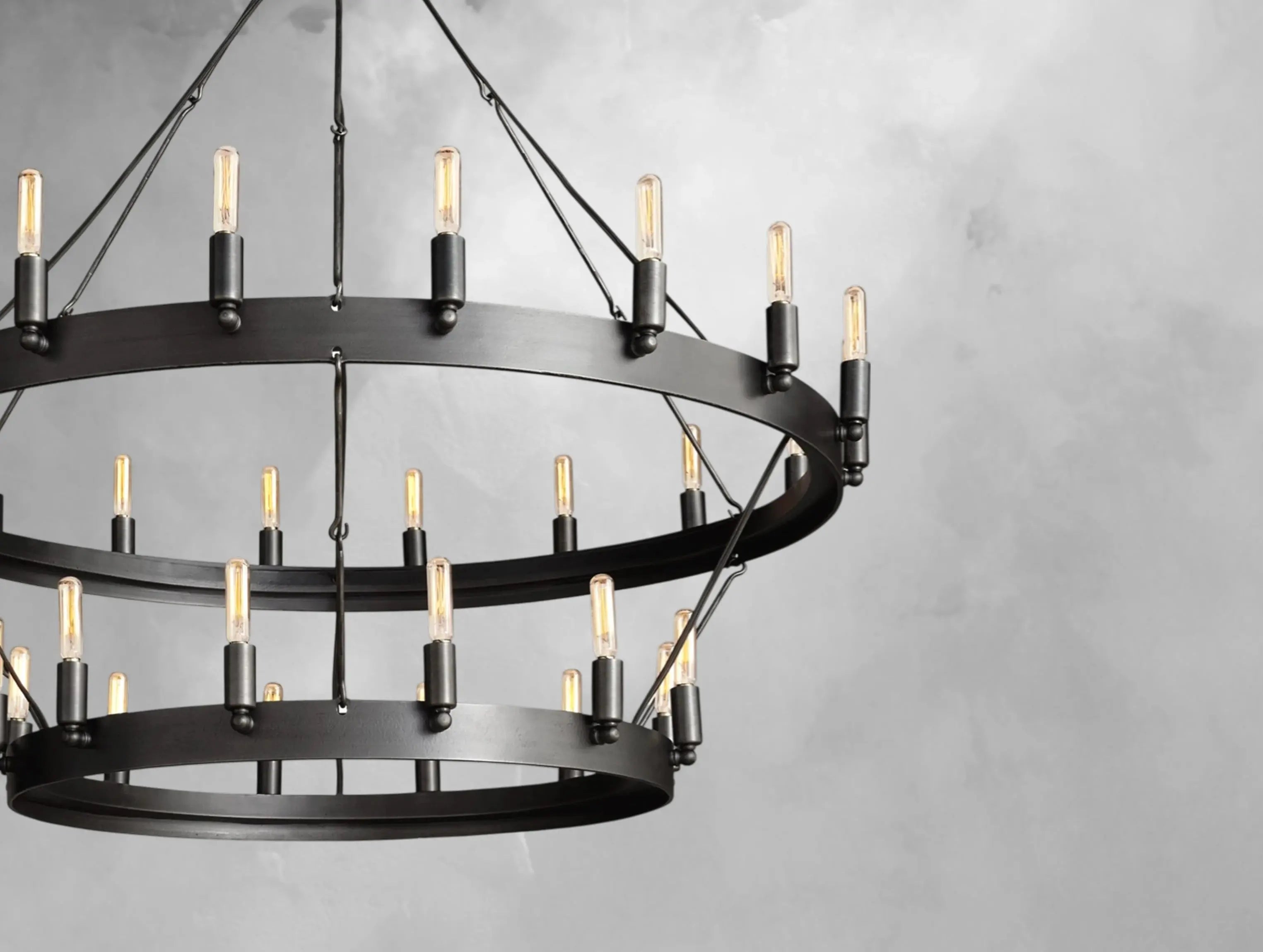 ForgeLine Vintage Filament Two-Tier Chandelier ZELNO LIGHTING