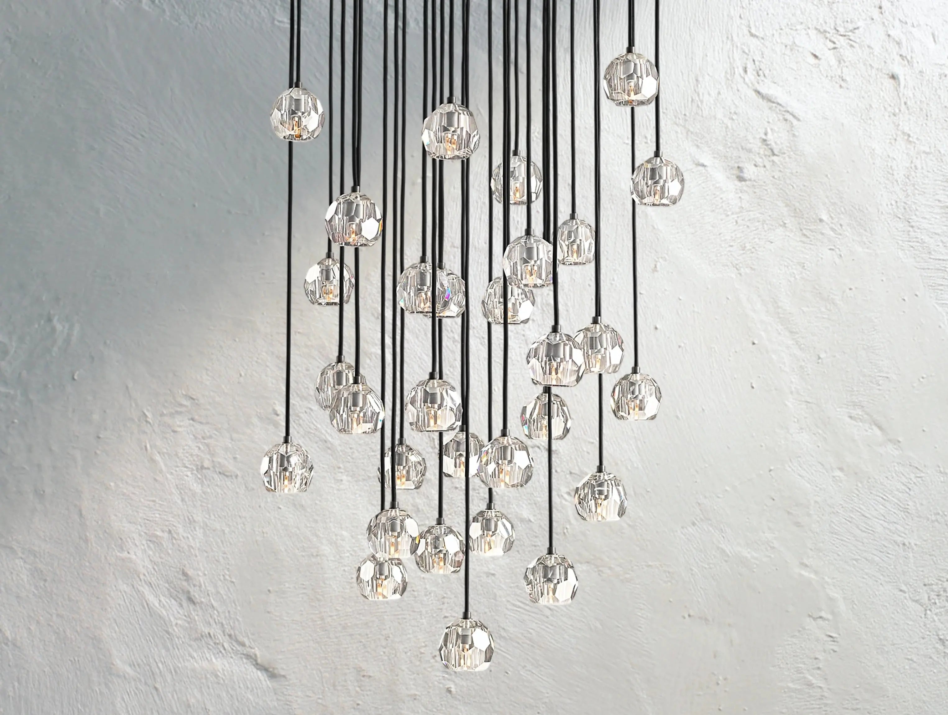 Orbital Cristal Glass Round Cluster Chandelier ZELNO LIGHTING