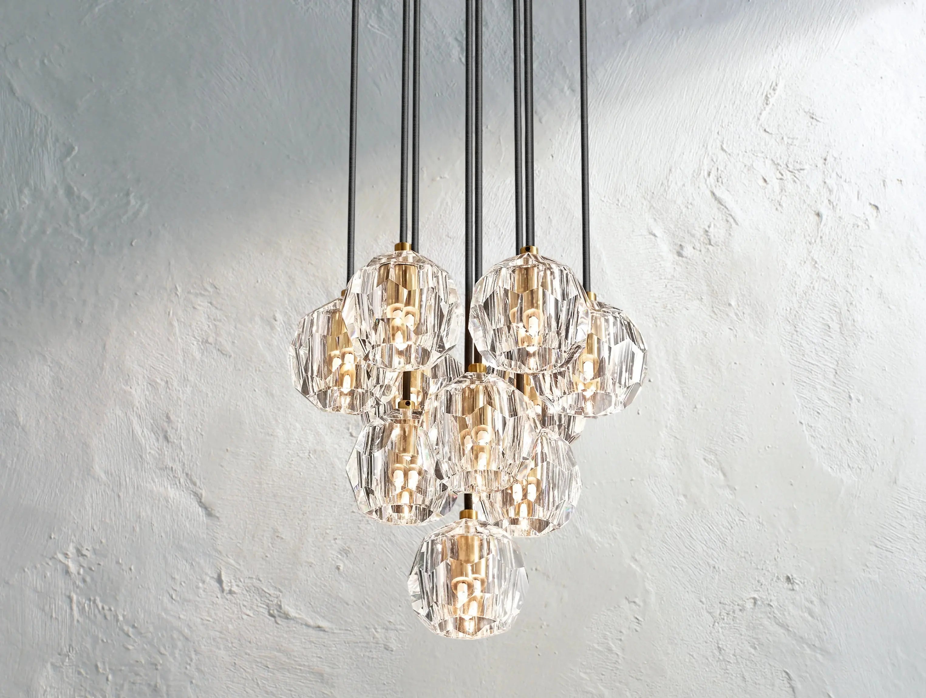 Orbital Cristal Glass Round Cluster Chandelier ZELNO LIGHTING