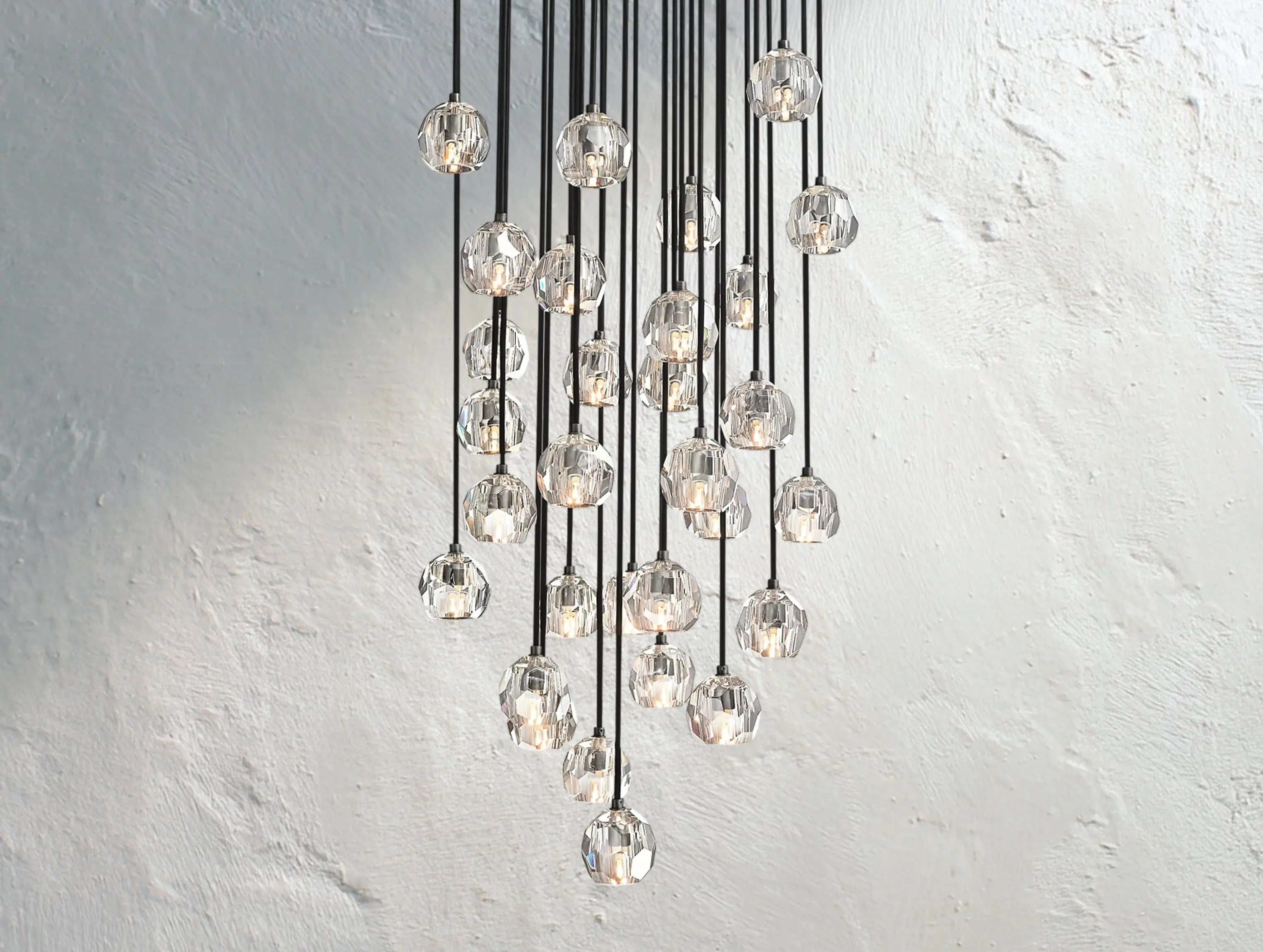 Orbital Cristal Glass Round Cluster Chandelier ZELNO LIGHTING