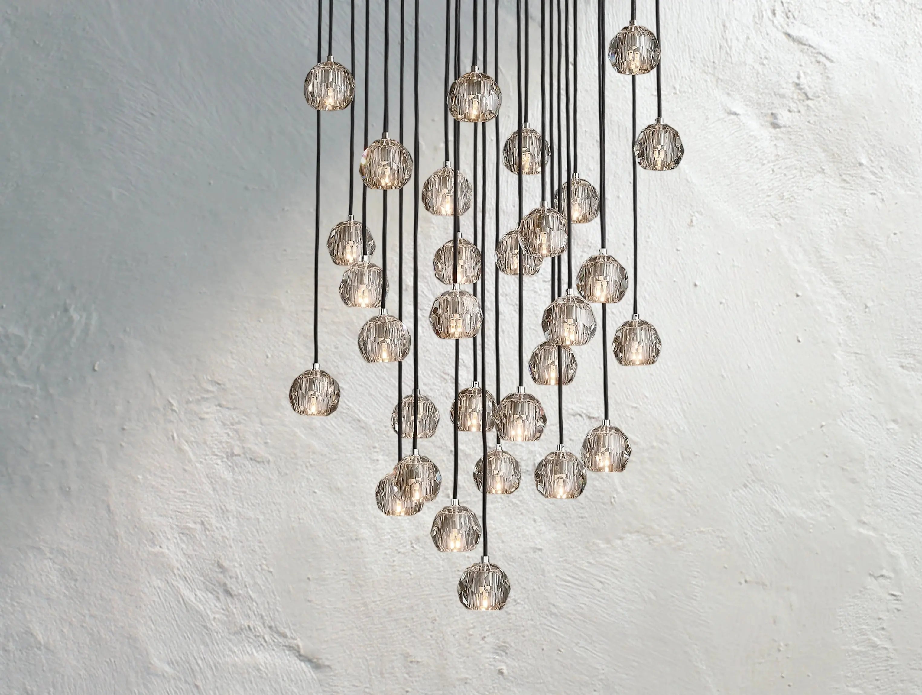 Orbital Cristal Glass Round Cluster Chandelier ZELNO LIGHTING