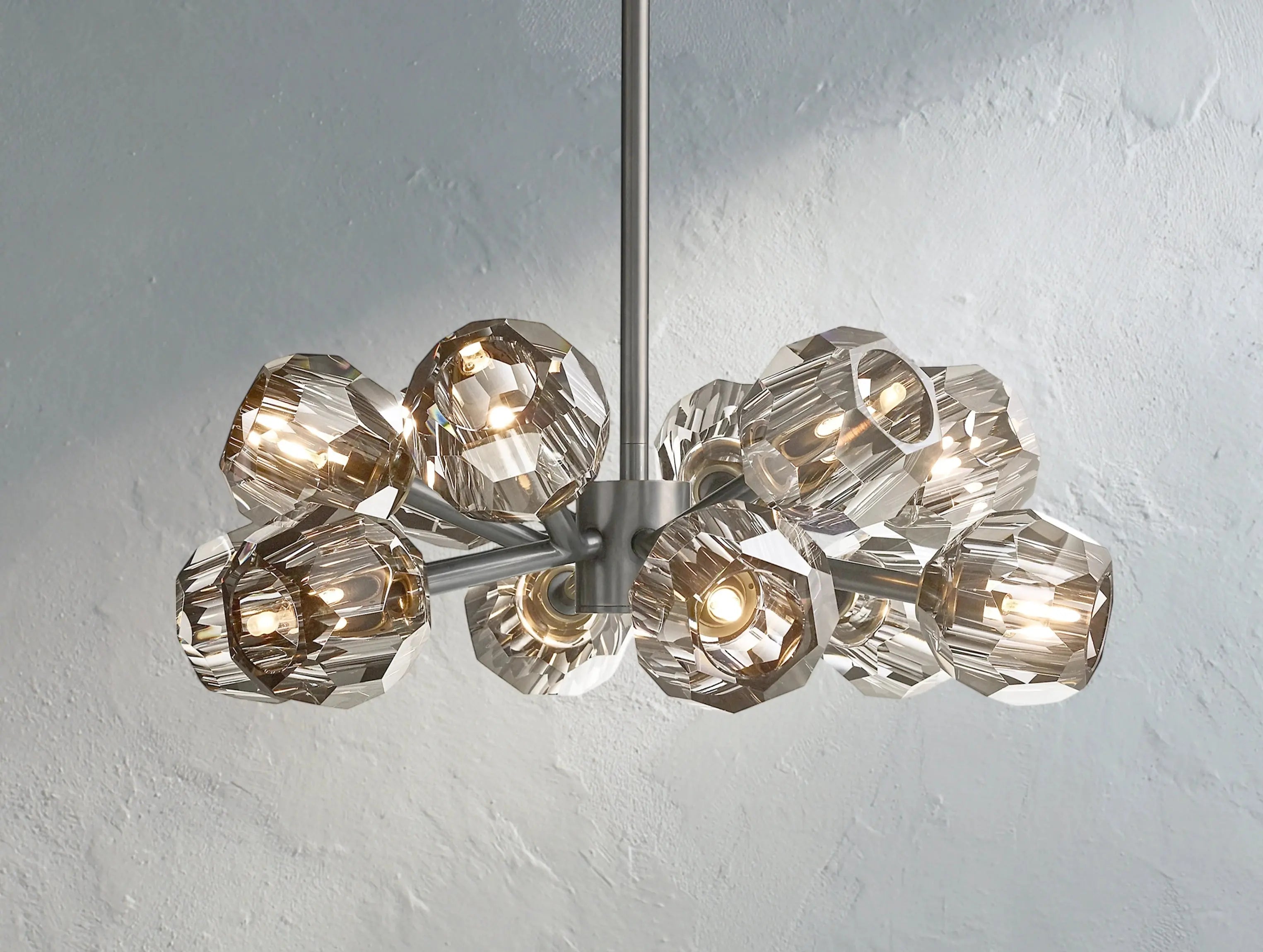Orbital Cristal Glass Round Chandelier ZELNO LIGHTING