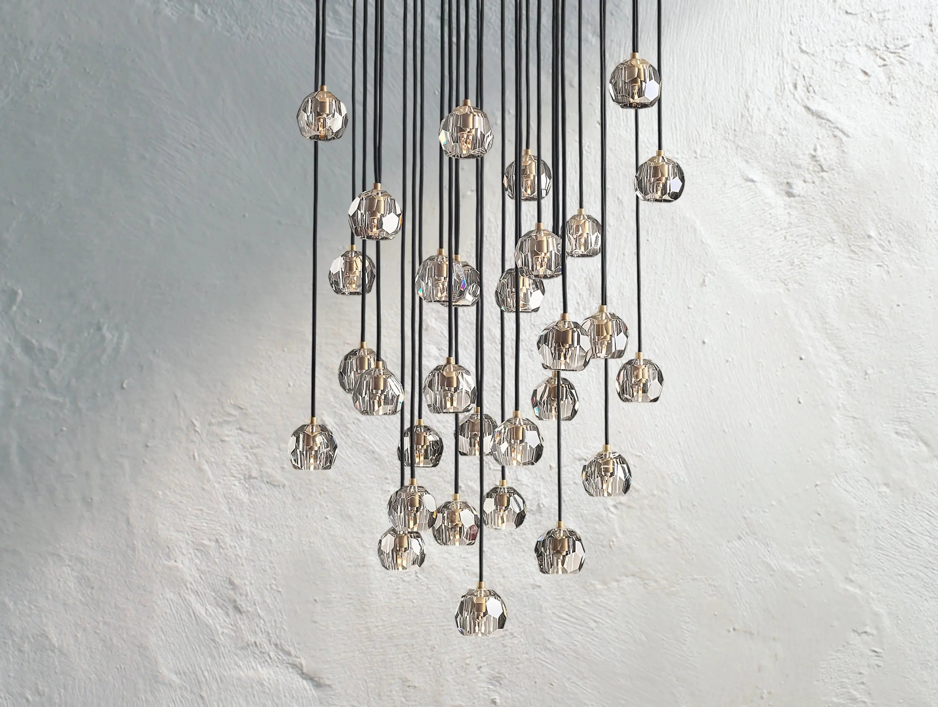 Orbital Cristal Glass Round Cluster Chandelier ZELNO LIGHTING
