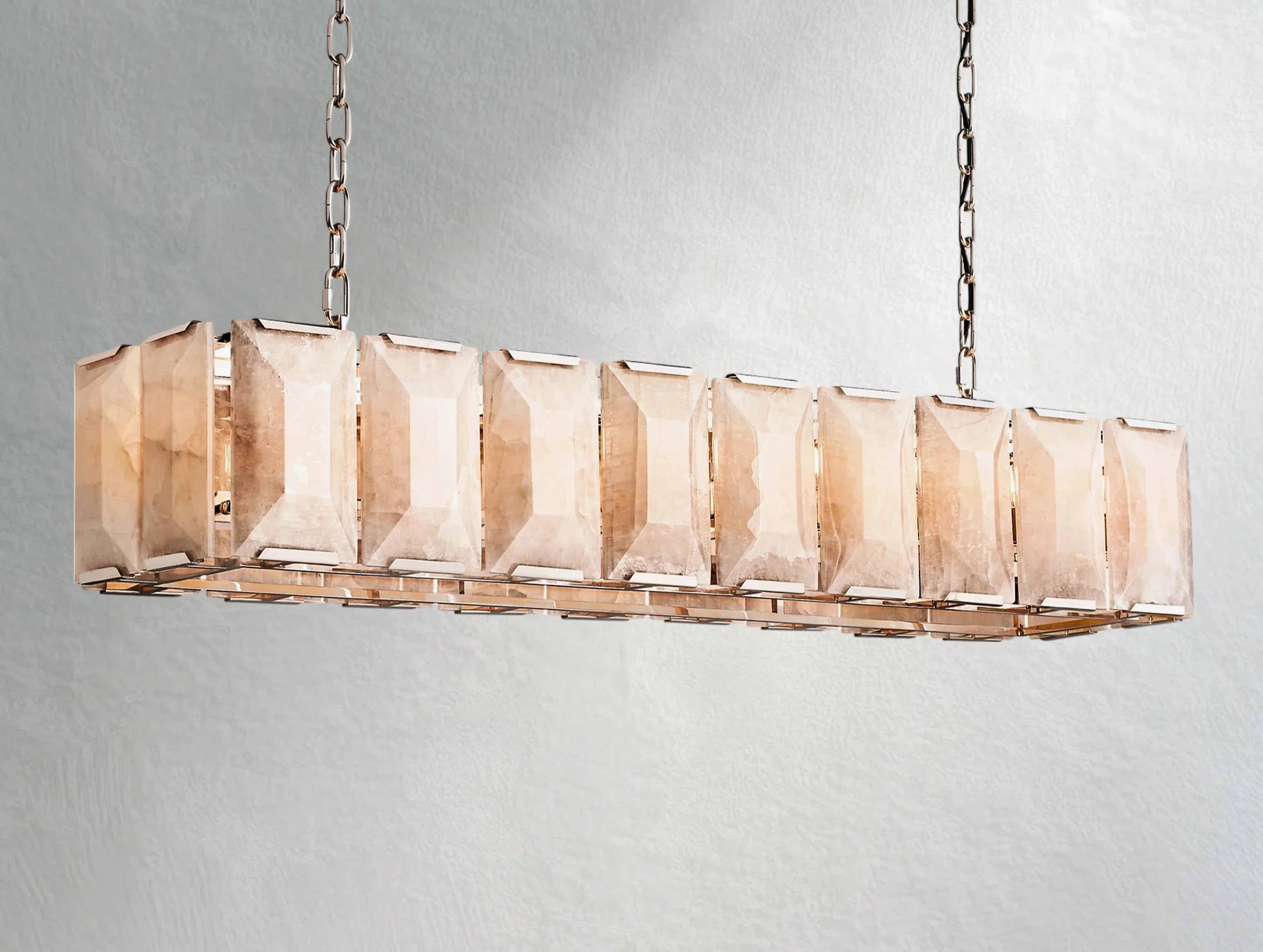 Valonne Calcite Rectangular Chandelier ZELNO LIGHTING