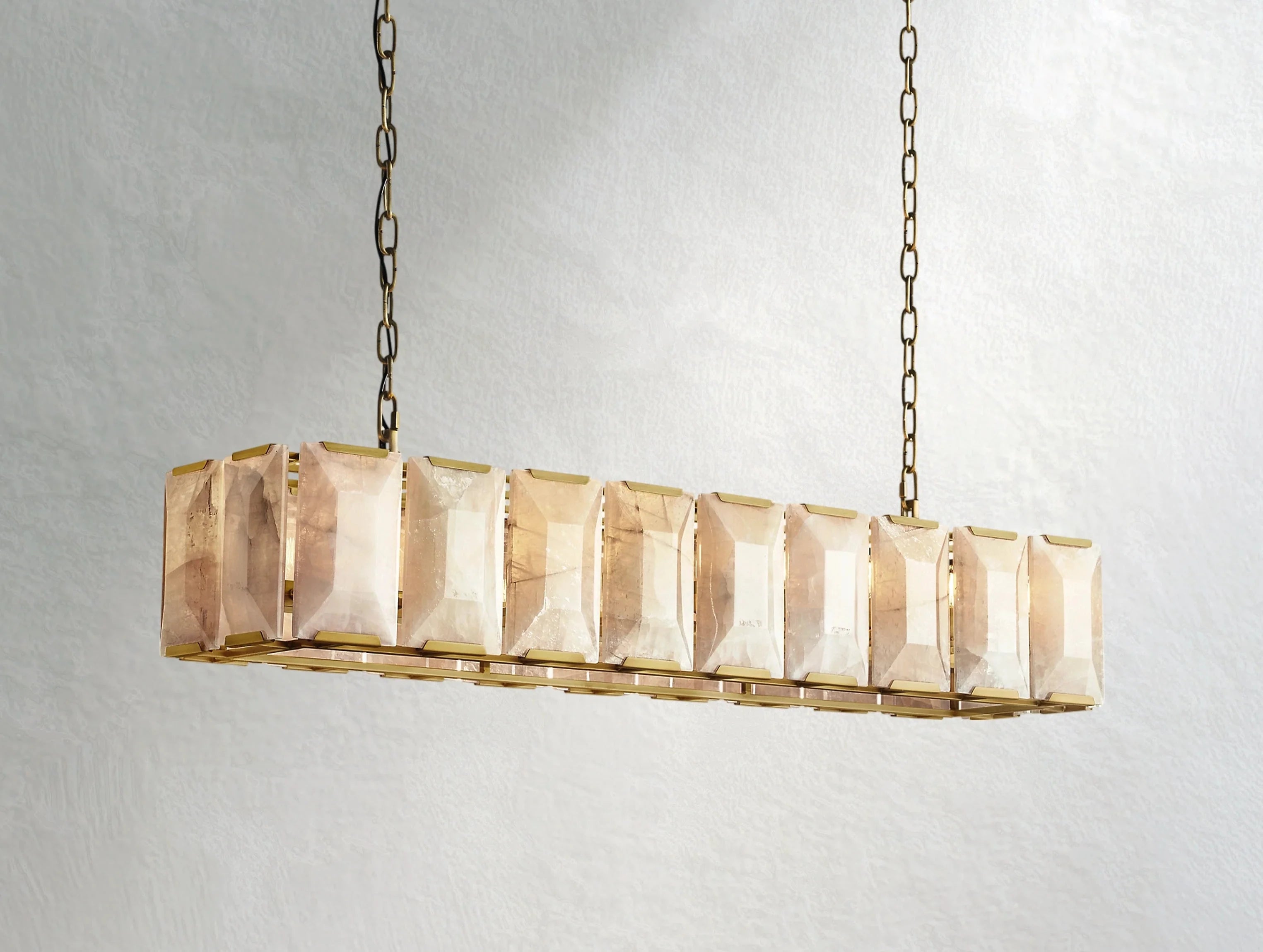 Valonne Calcite Rectangular Chandelier ZELNO LIGHTING