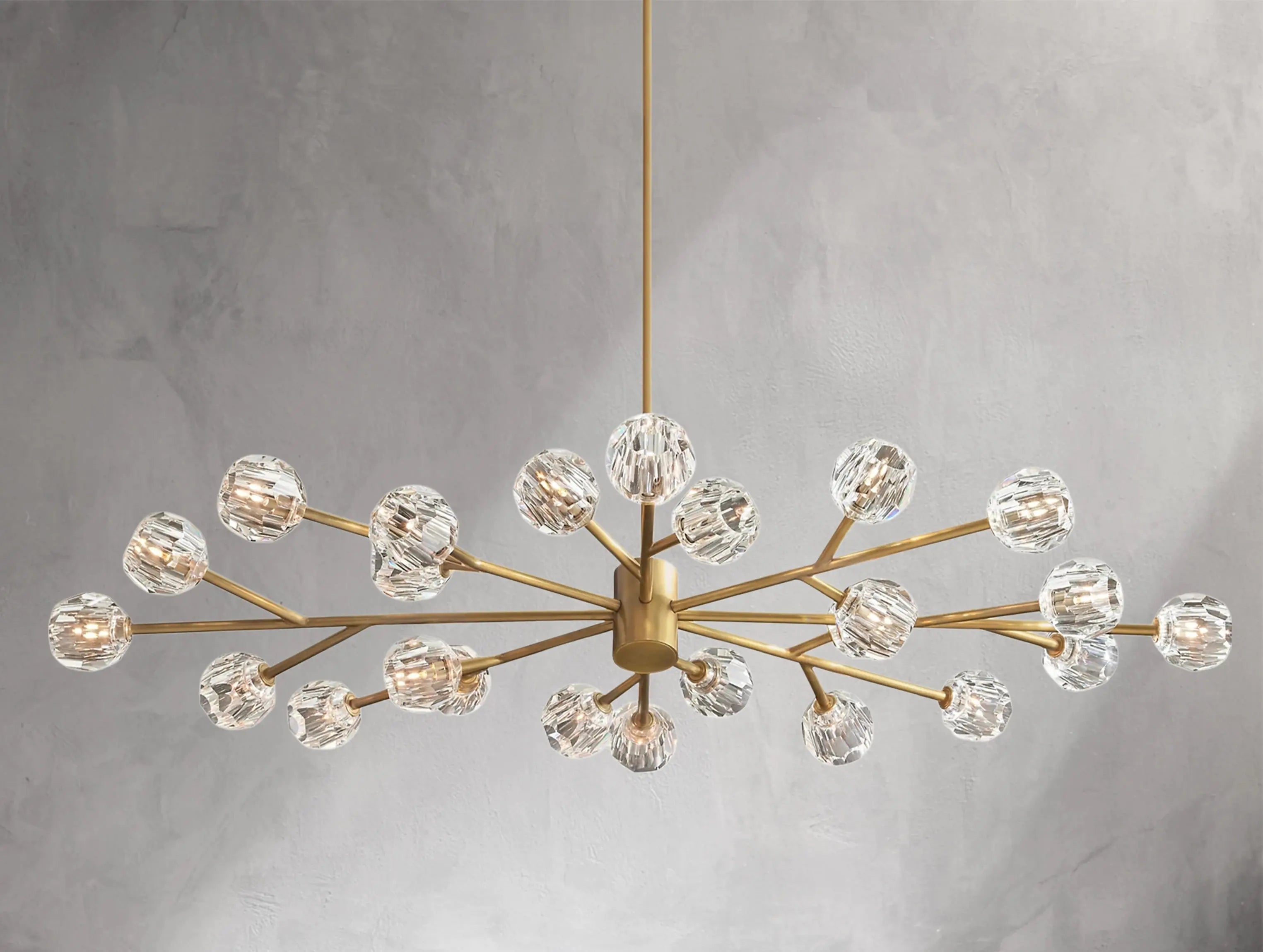 Orbital Cristal Glass Oval Chandelier ZELNO LIGHTING